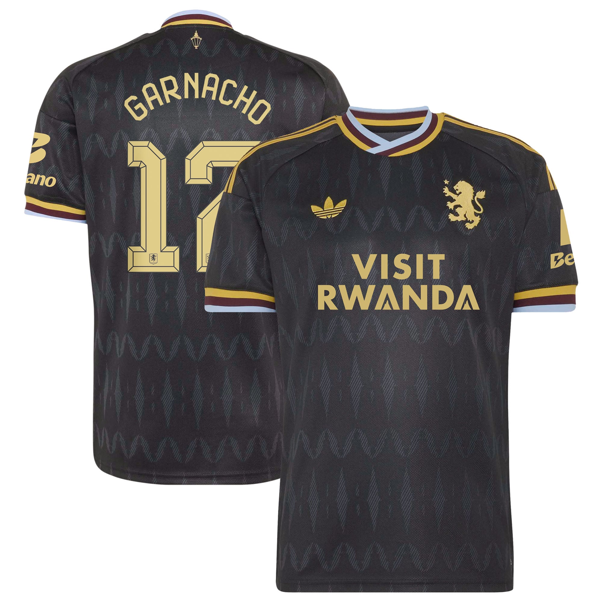 Aston Villa adidas Away Shirt 2026-27 with Garnacho 17 Cup printing