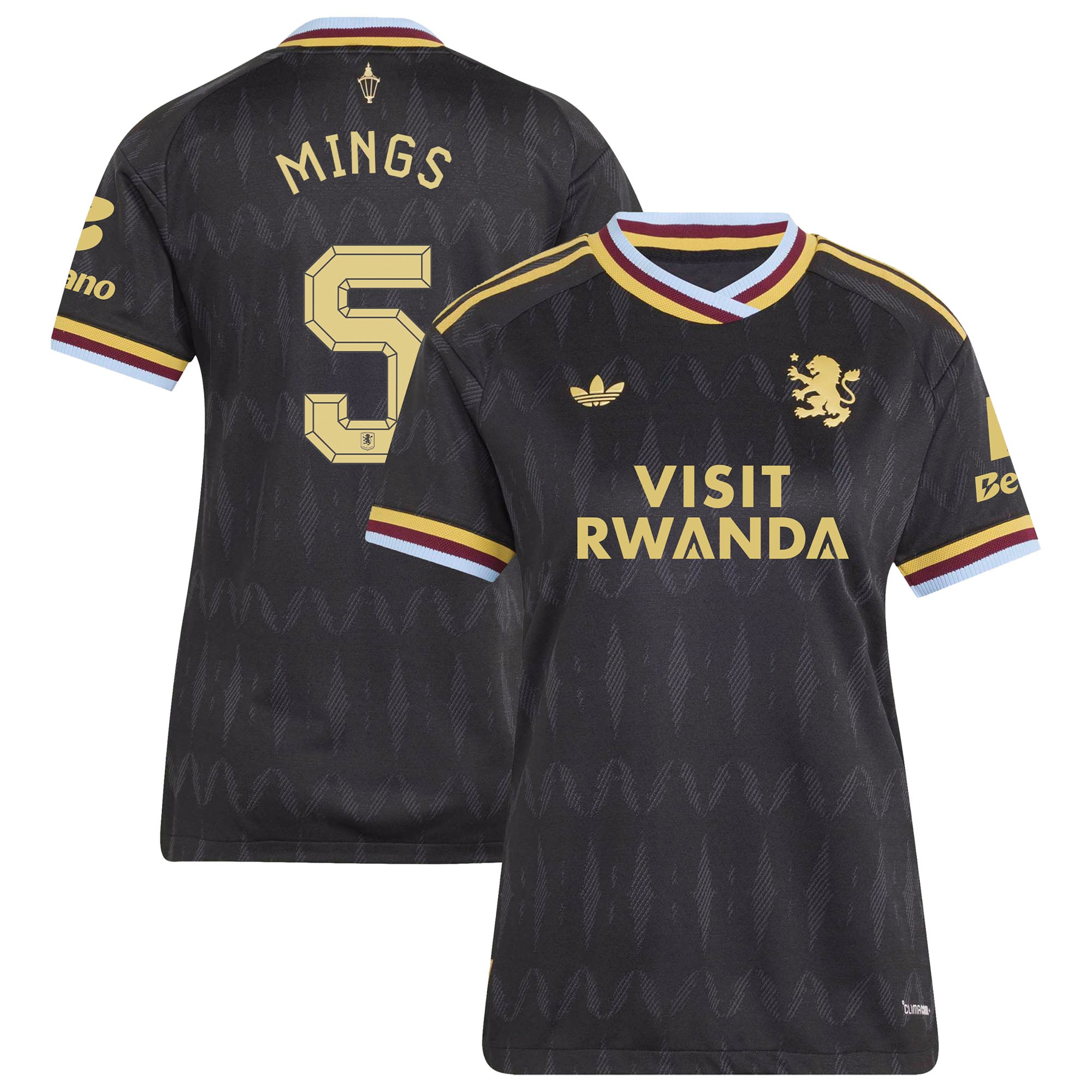 Aston Villa adidas Away Authentic Shirt 2026-27 - Womens with Mings 5 Cup printing