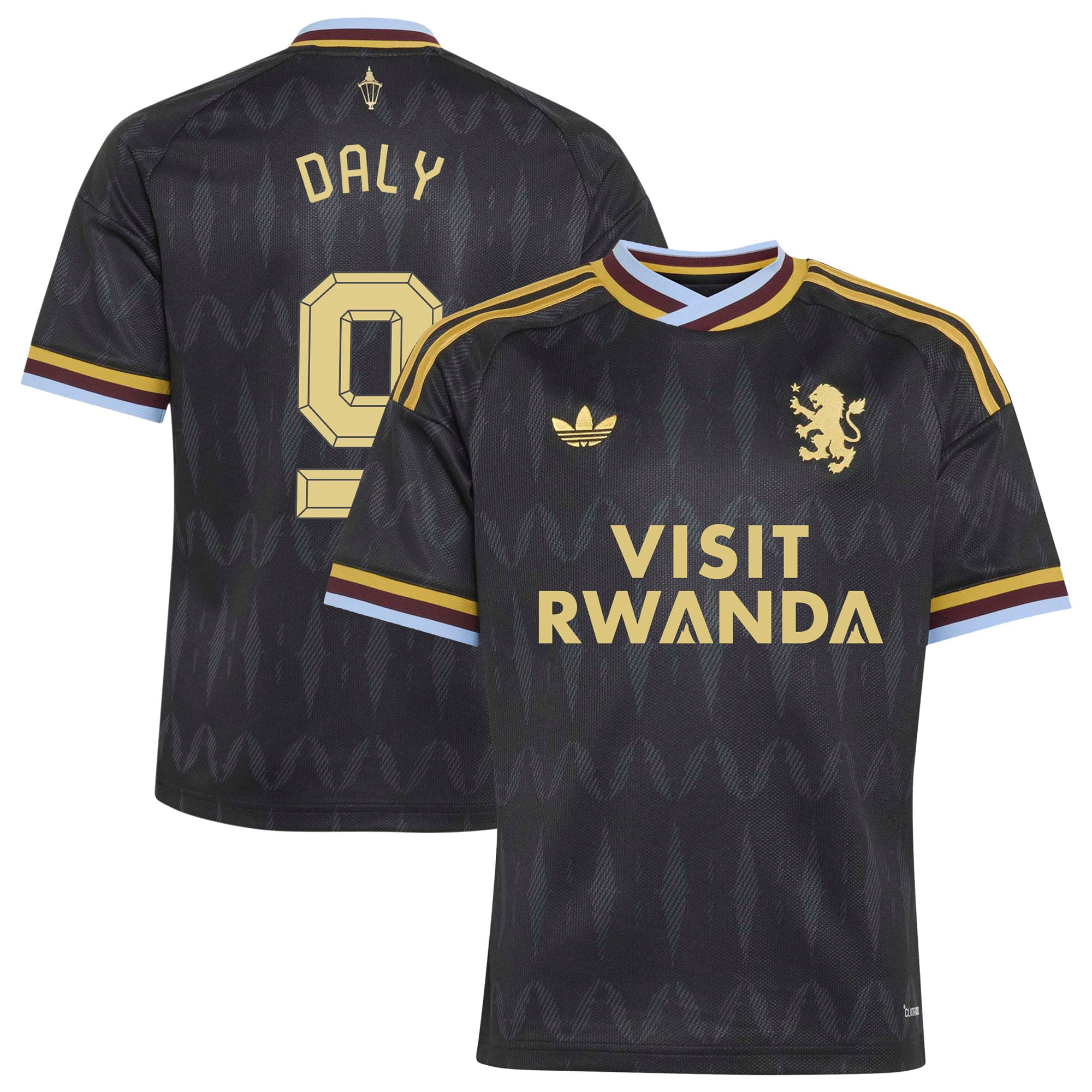 Aston Villa adidas Away Shirt 2026-27 - Kids with Daly 9 Cup printing