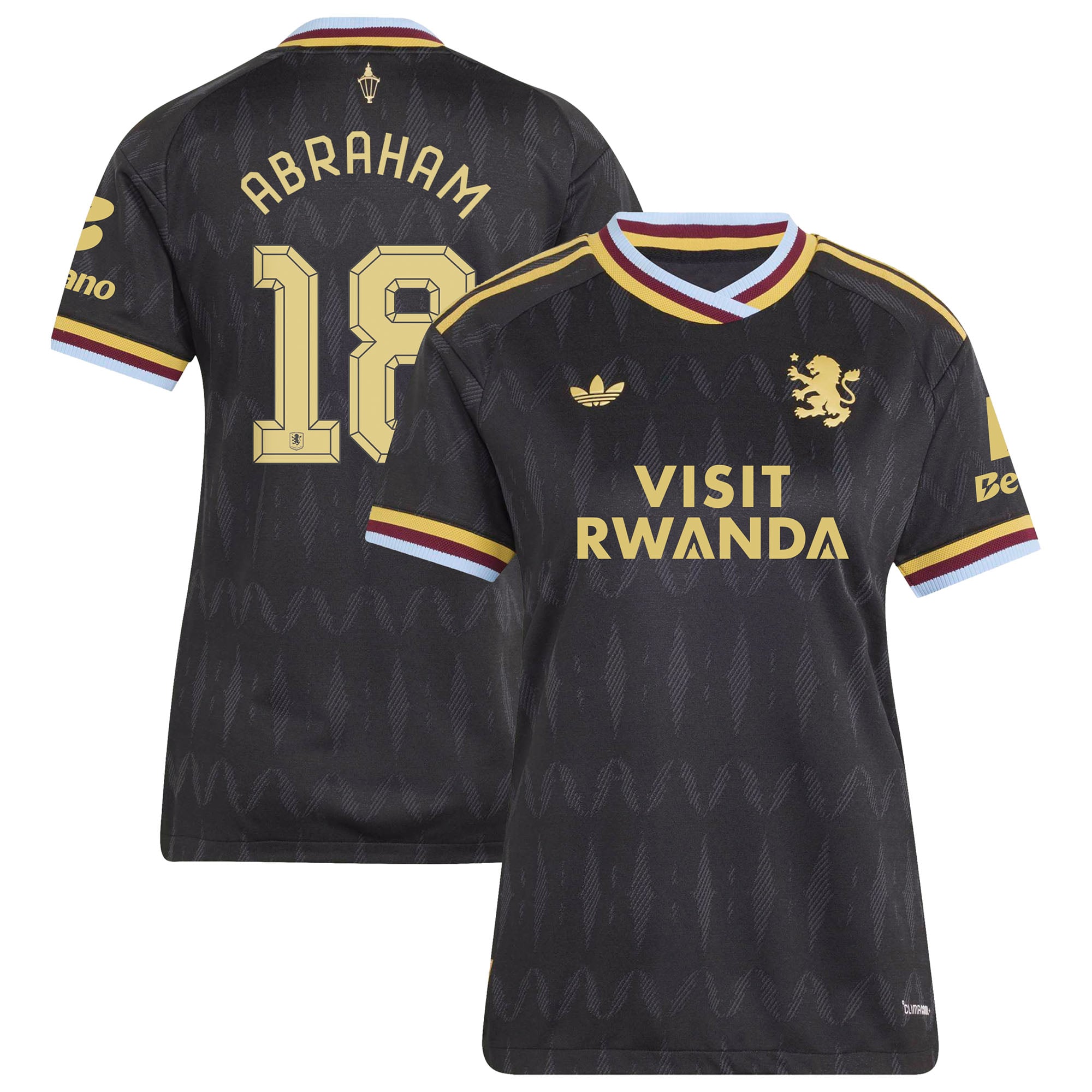 Aston Villa adidas Away Authentic Shirt 2026-27 - Womens with Abraham 18 Cup printing, , rebel_hi-res