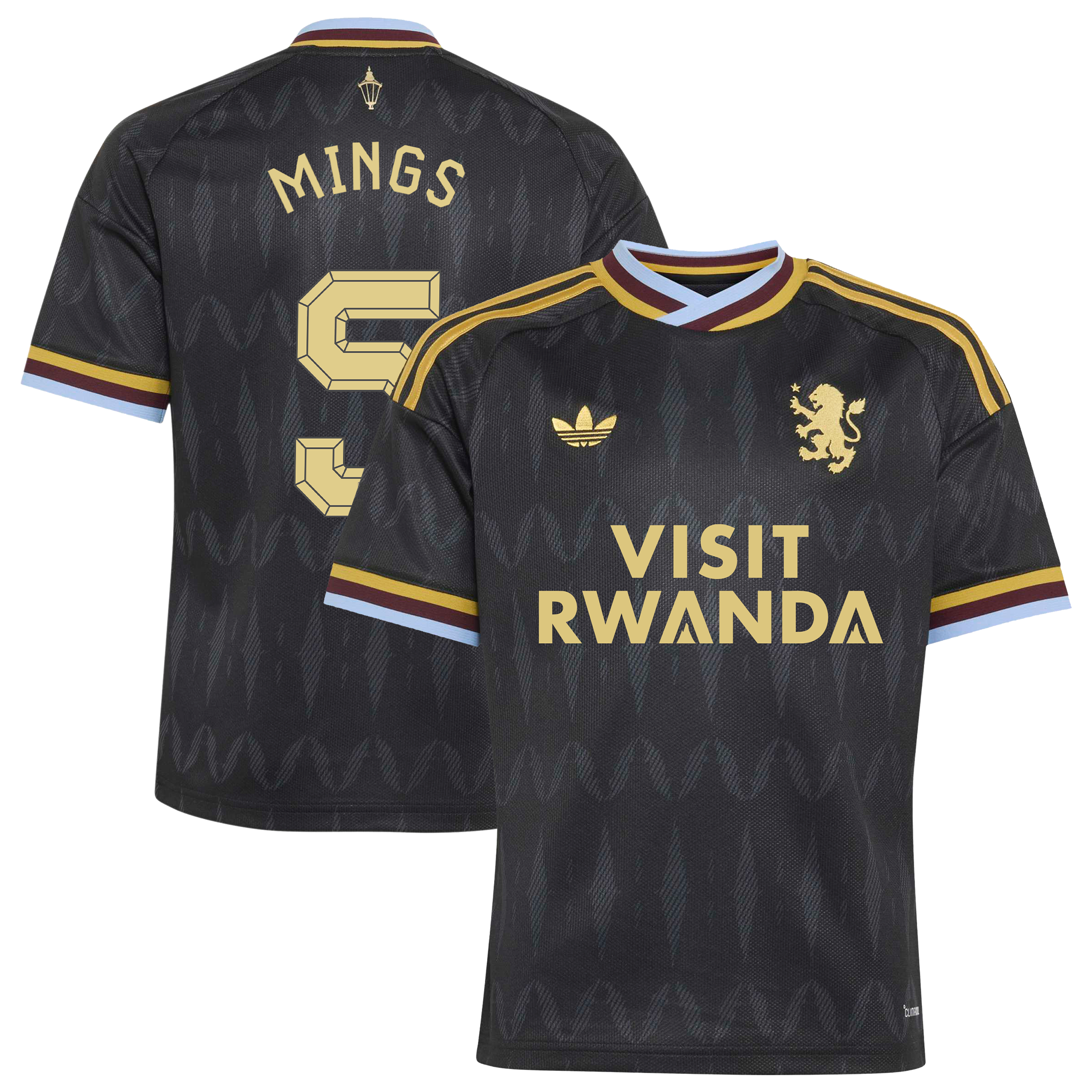 Aston Villa adidas Away Shirt 2026-27 - Kids with Mings 5 Cup printing