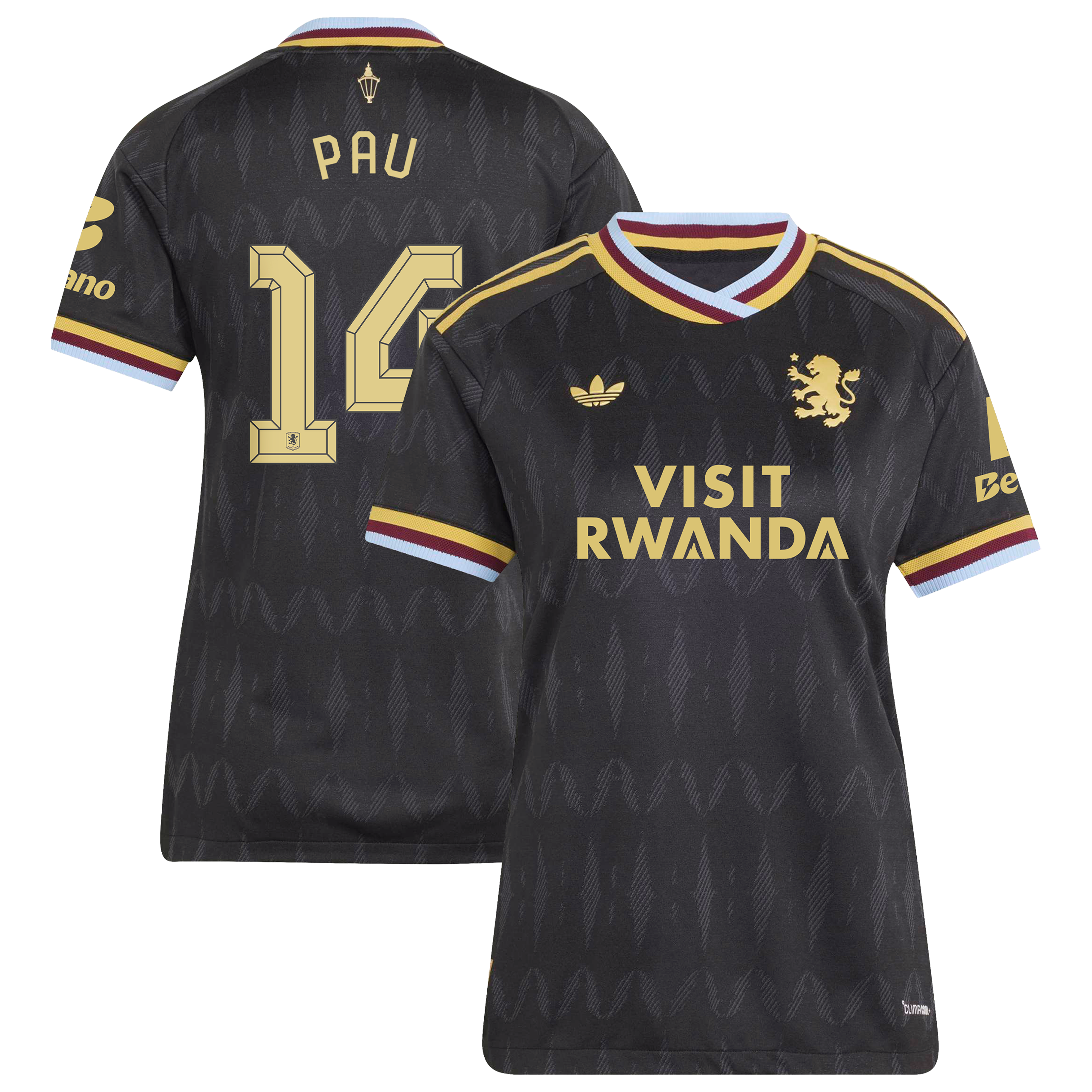 Aston Villa adidas Away Authentic Shirt 2026-27 - Womens with Pau 14 Cup printing