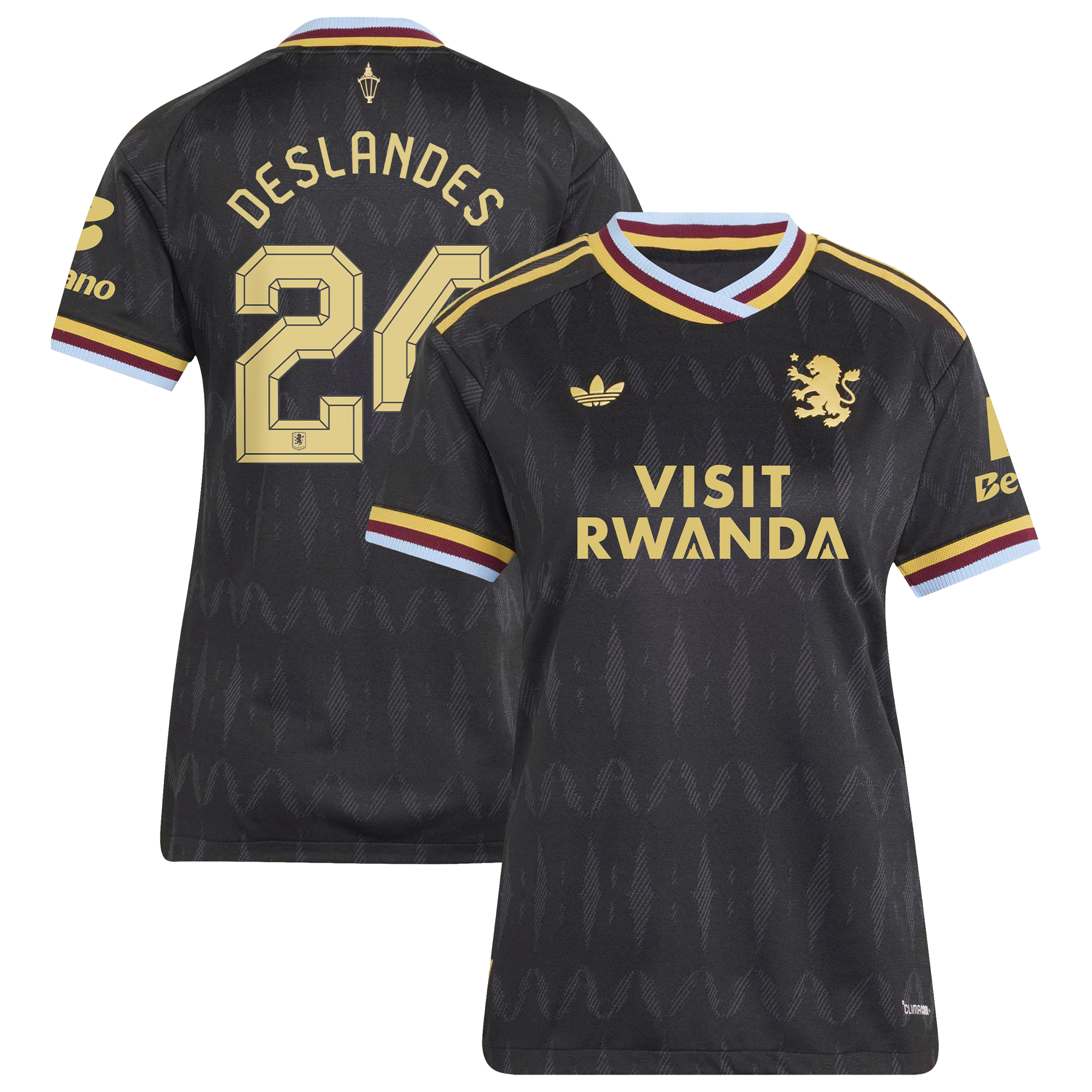 Aston Villa adidas Away Authentic Shirt 2026-27 - Womens with Deslandes 24 Cup printing