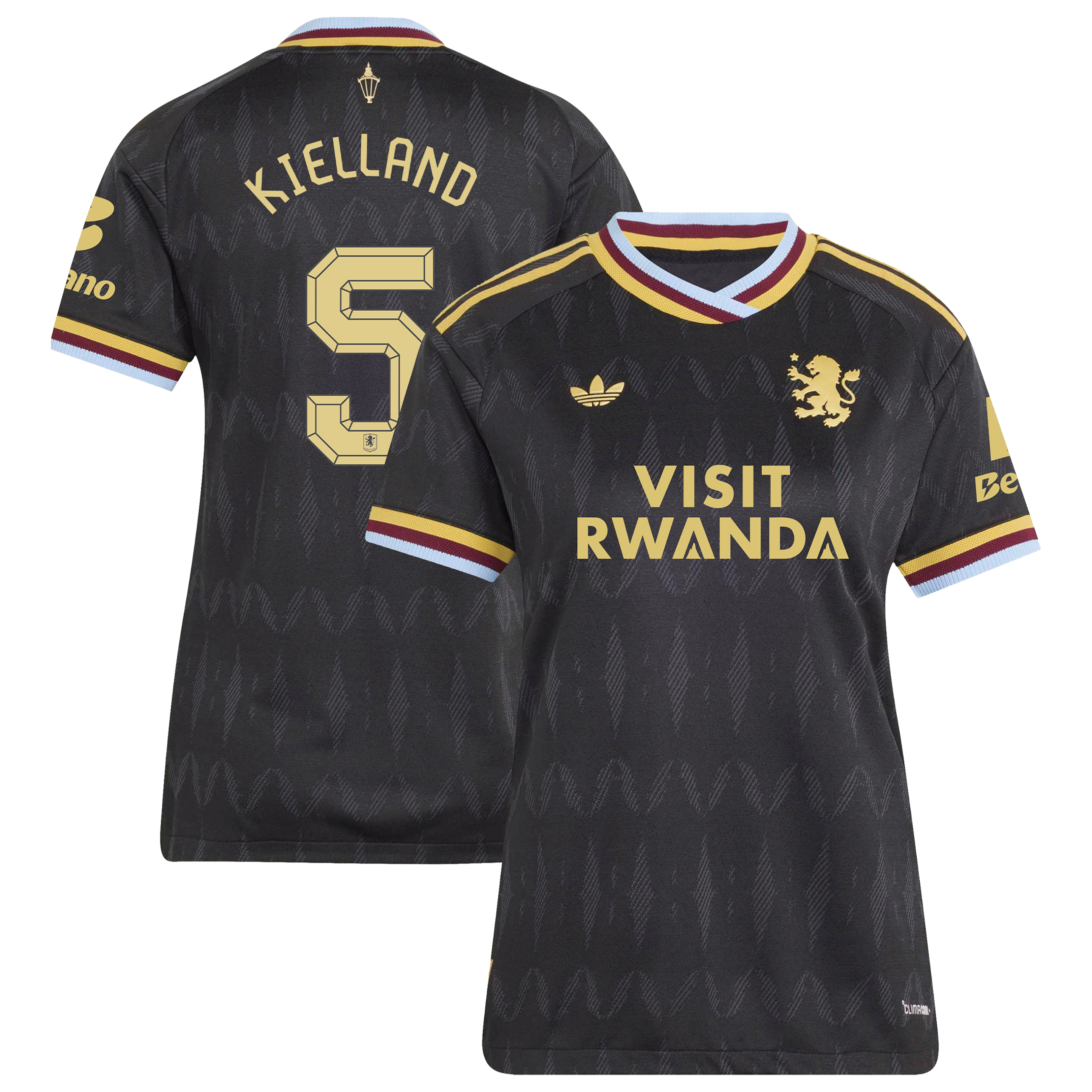Aston Villa adidas Away Authentic Shirt 2026-27 - Womens with Kielland 5 Cup printing, , rebel_hi-res