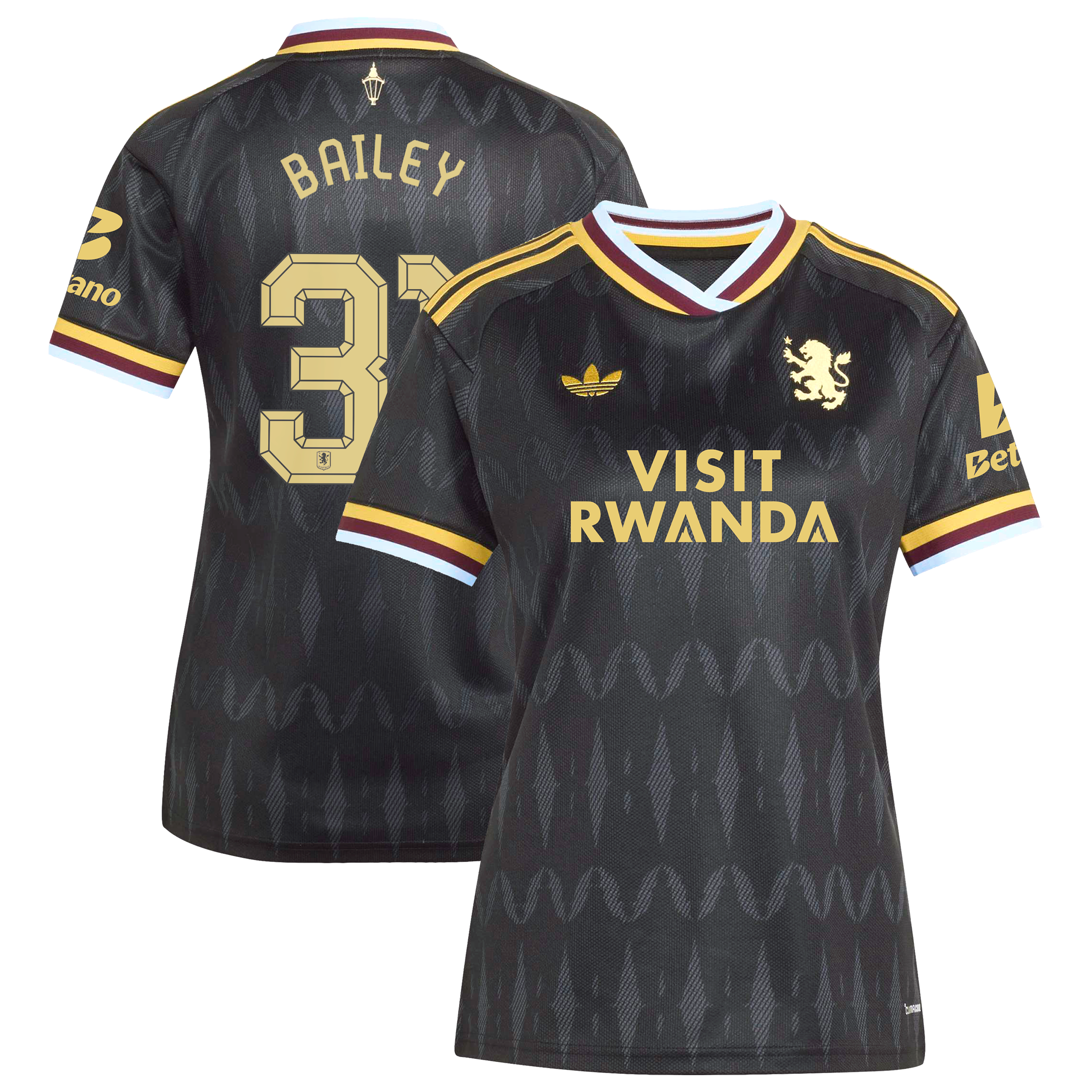 Aston Villa adidas Away Shirt 2026-27 - Womens with Bailey 31 Cup printing