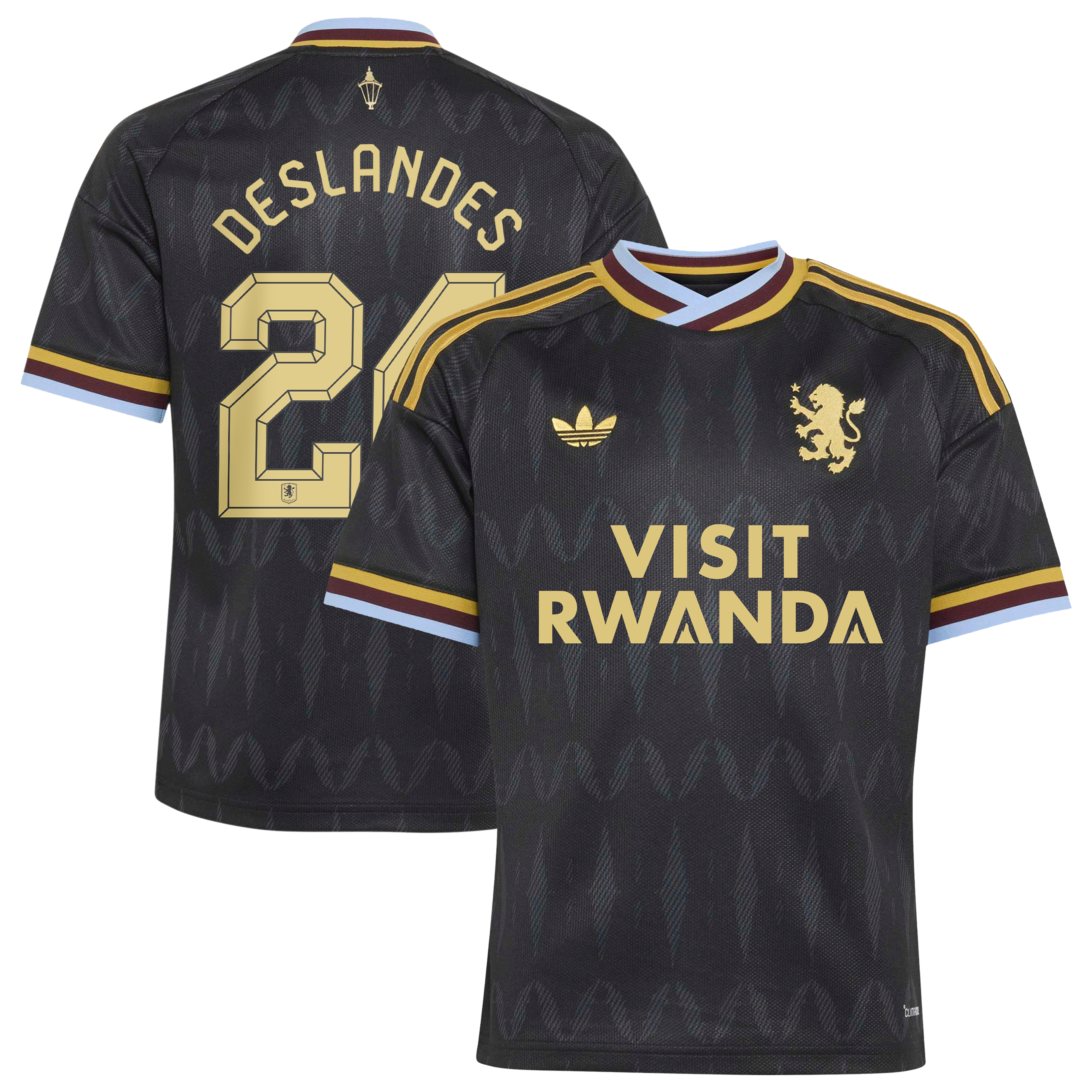 Aston Villa adidas Away Shirt 2026-27 - Kids with Deslandes 24 Cup printing