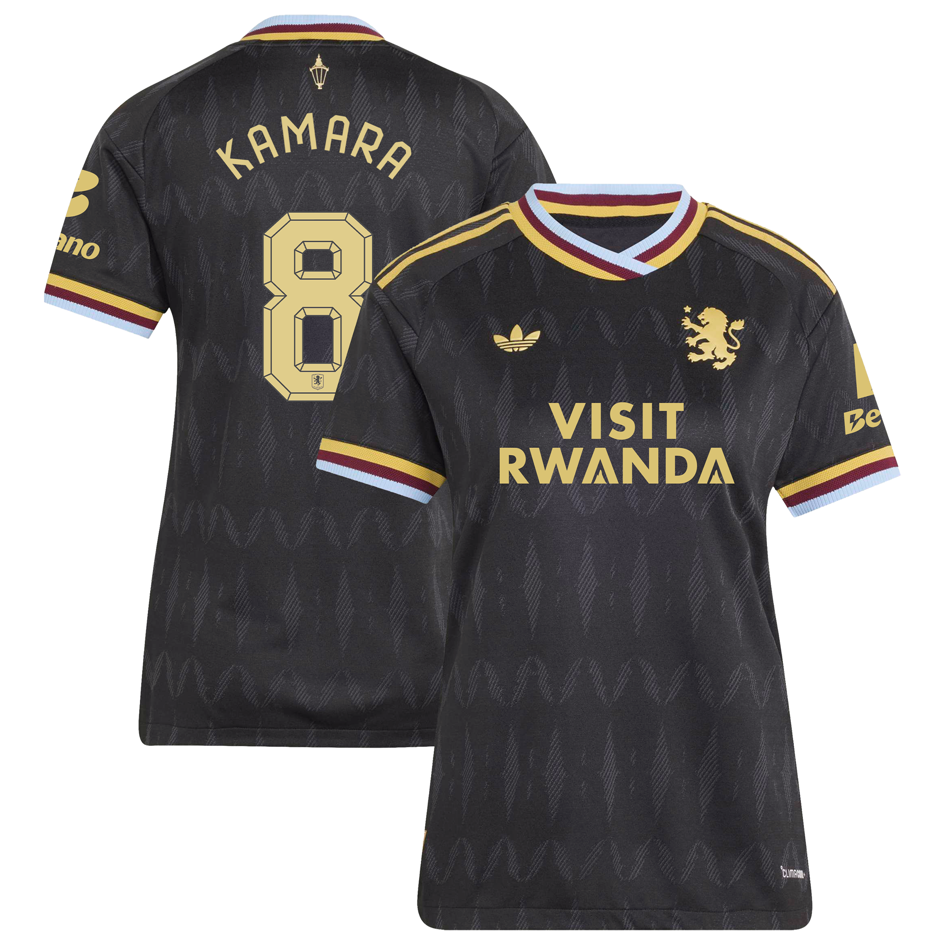 Aston Villa adidas Away Authentic Shirt 2026-27 - Womens with Kamara 8 Cup printing