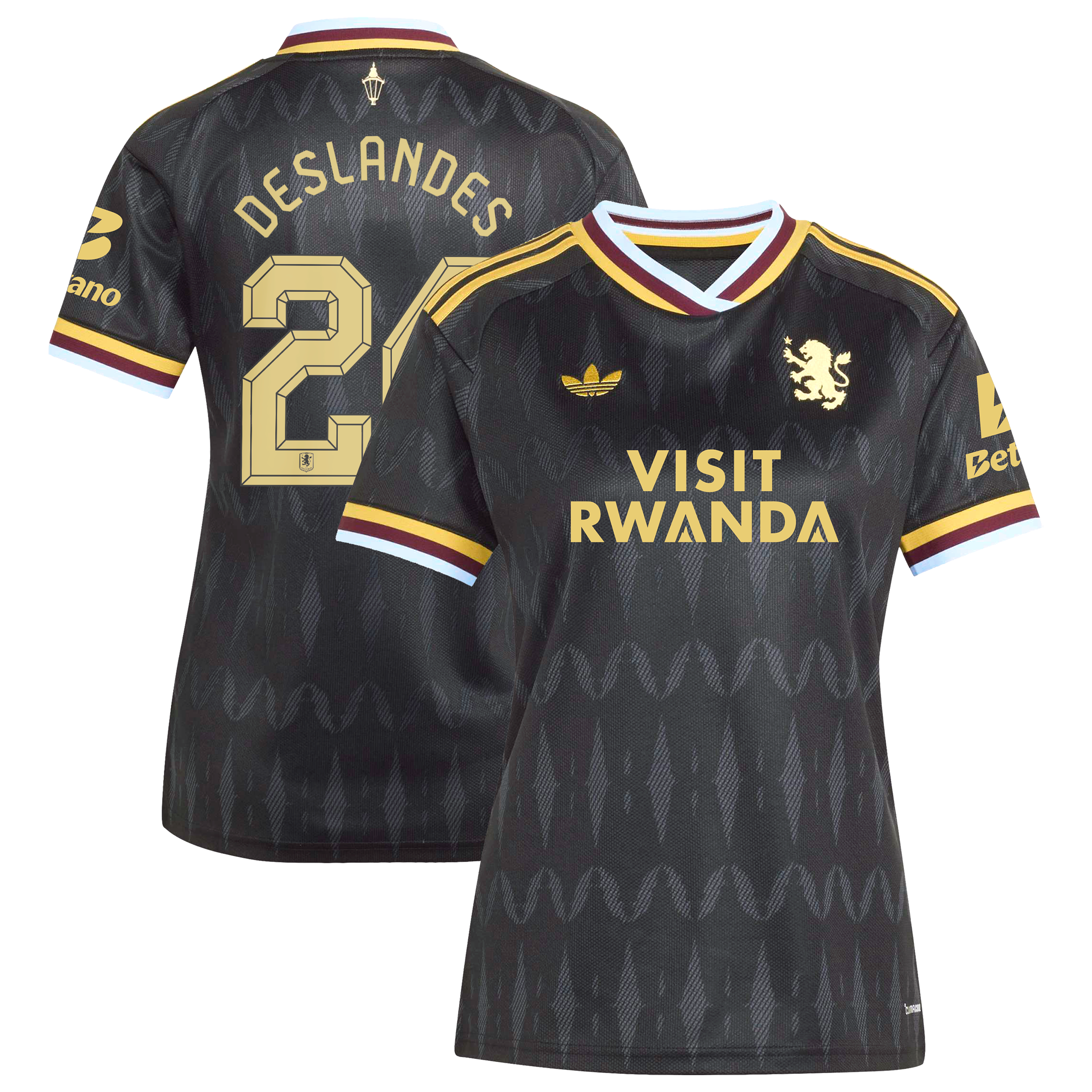 Aston Villa adidas Away Shirt 2026-27 - Womens with Deslandes 24 Cup printing, , rebel_hi-res