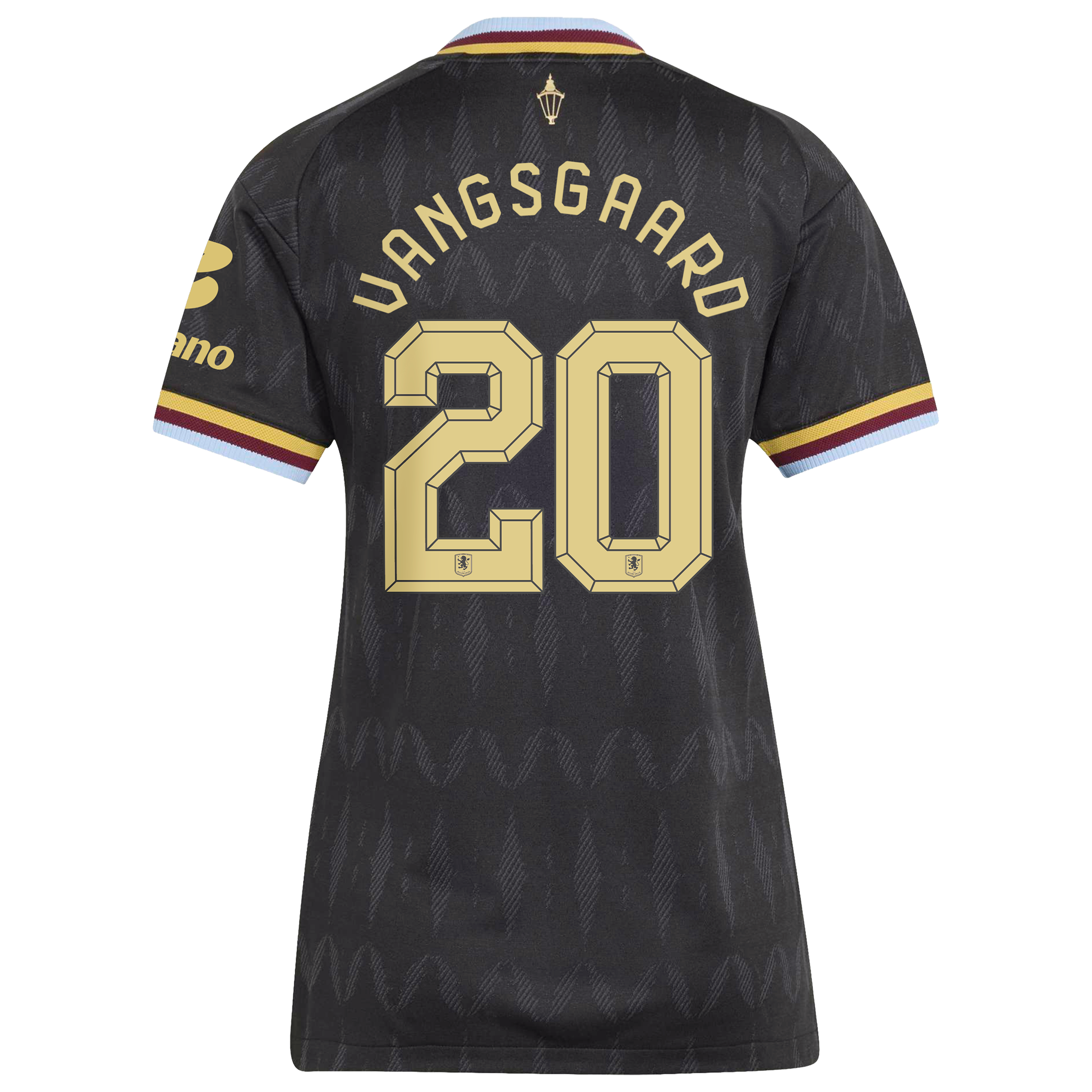Aston Villa adidas Away Authentic Shirt 2026-27 - Womens with Vangsgaard 20 Cup printing, , rebel_hi-res