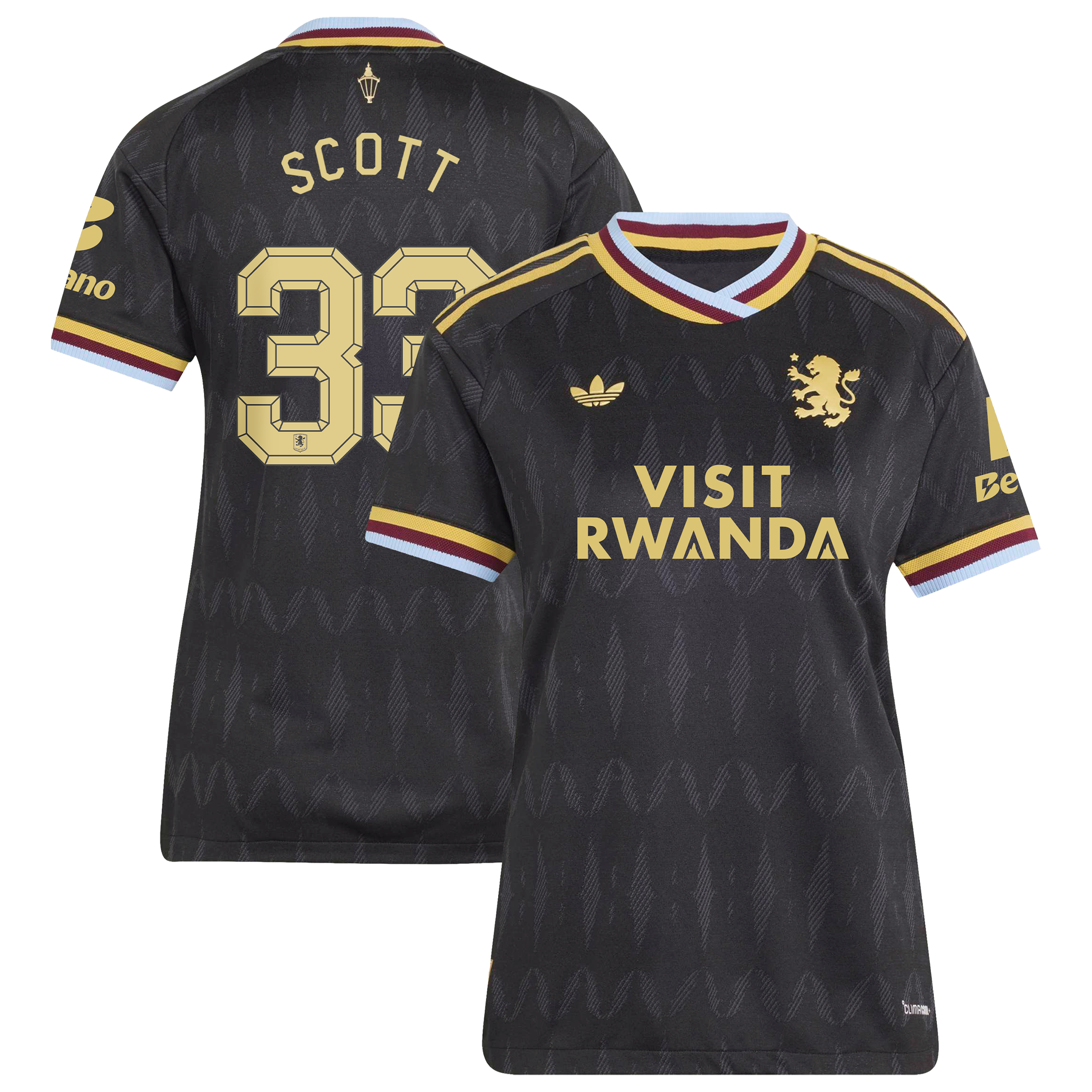 Aston Villa adidas Away Authentic Shirt 2026-27 - Womens with Scott 33 Cup printing, , rebel_hi-res