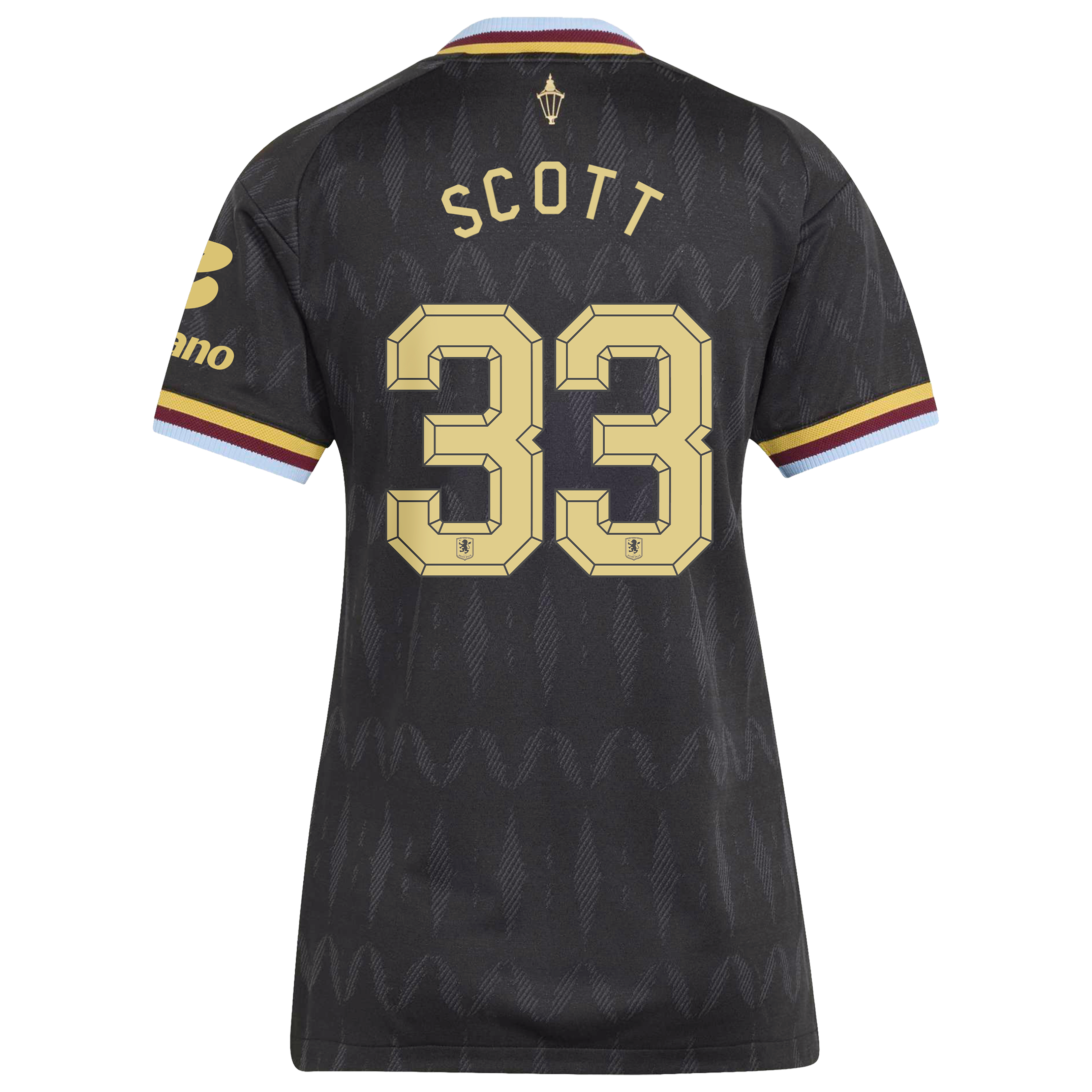 Aston Villa adidas Away Authentic Shirt 2026-27 - Womens with Scott 33 Cup printing, , rebel_hi-res