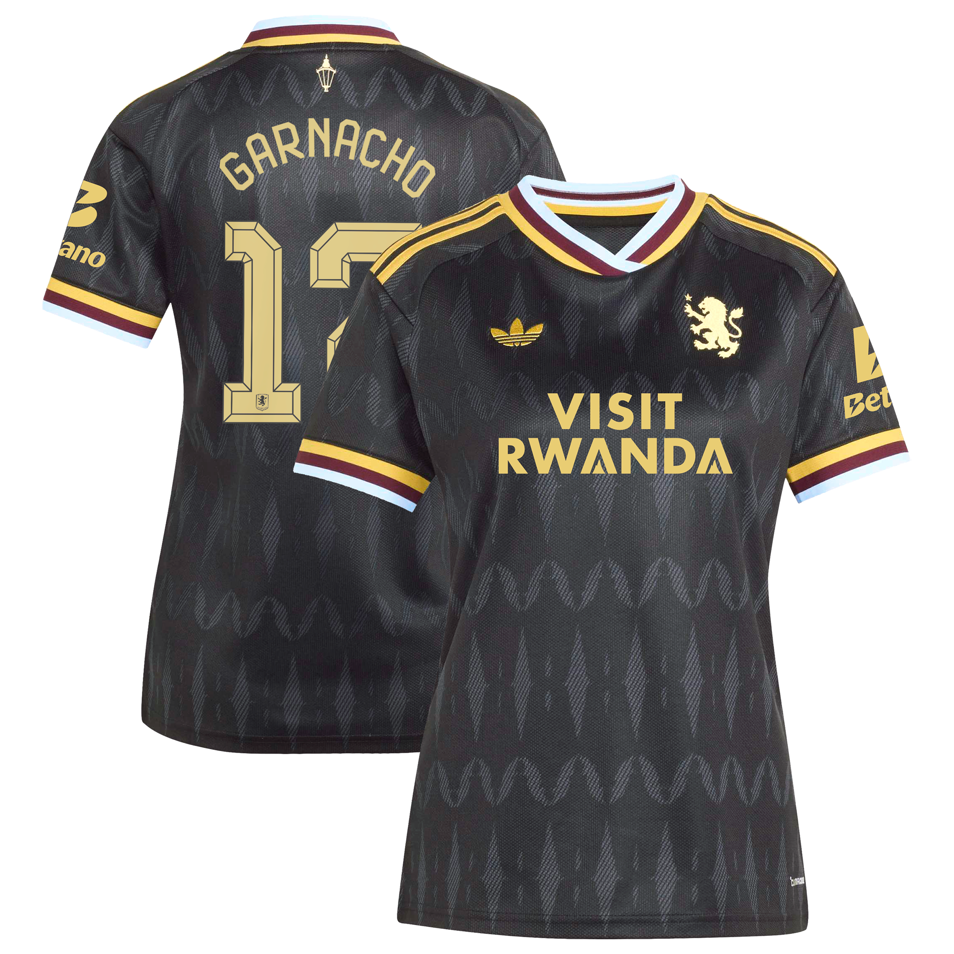Aston Villa adidas Away Shirt 2026-27 - Womens with Garnacho 17 Cup printing
