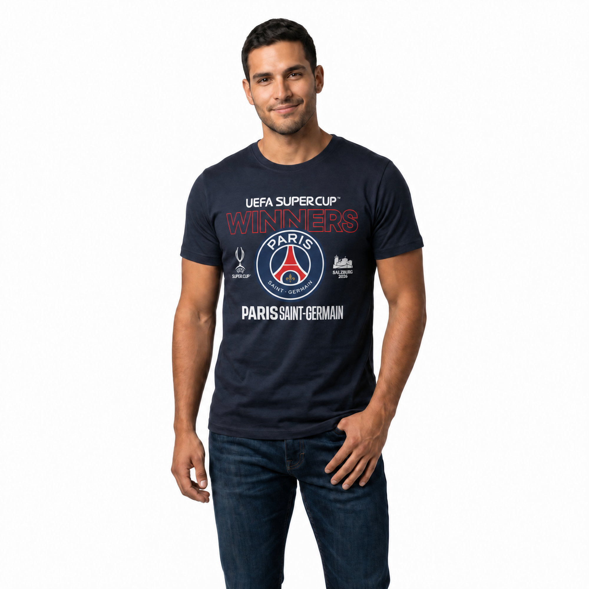 PSG 2026 UEFA Super Cup Winners T-Shirt - Navy