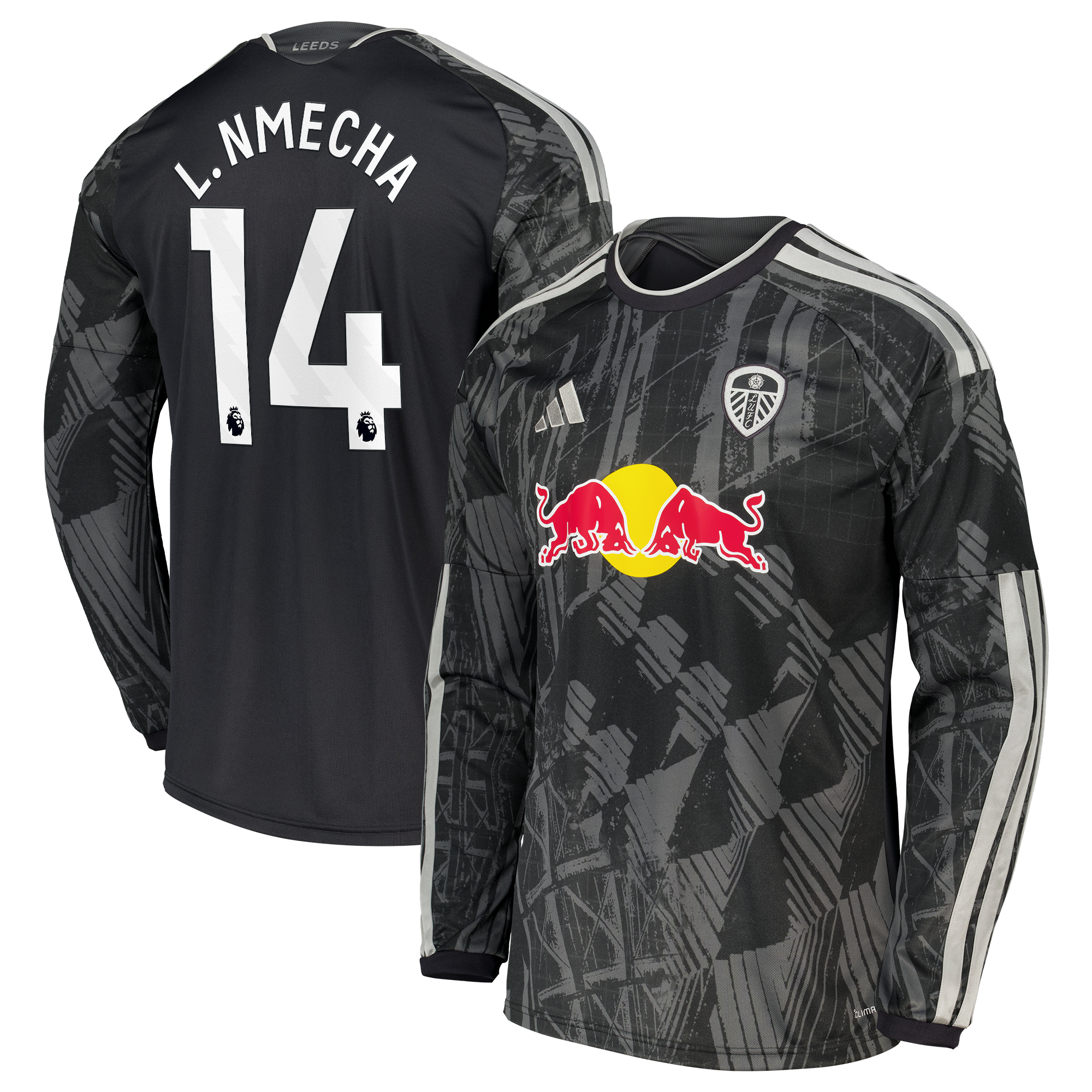 Leeds United adidas Third Shirt 2026-27 - Long Sleeve with L. Nmecha 14 printing