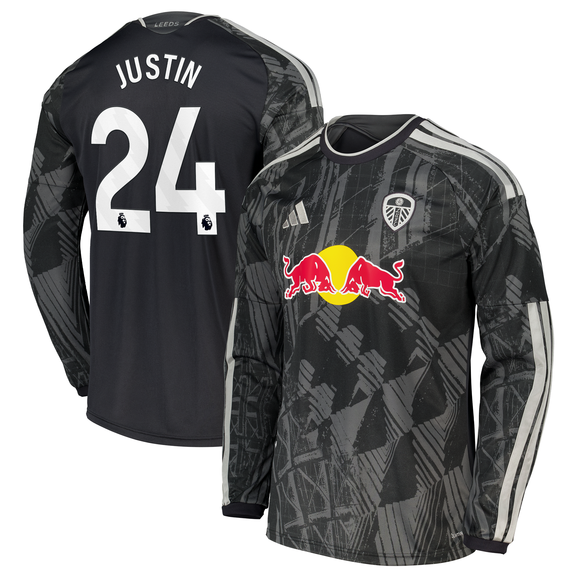 Leeds United adidas Third Shirt 2026-27 - Long Sleeve with Justin 24 printing