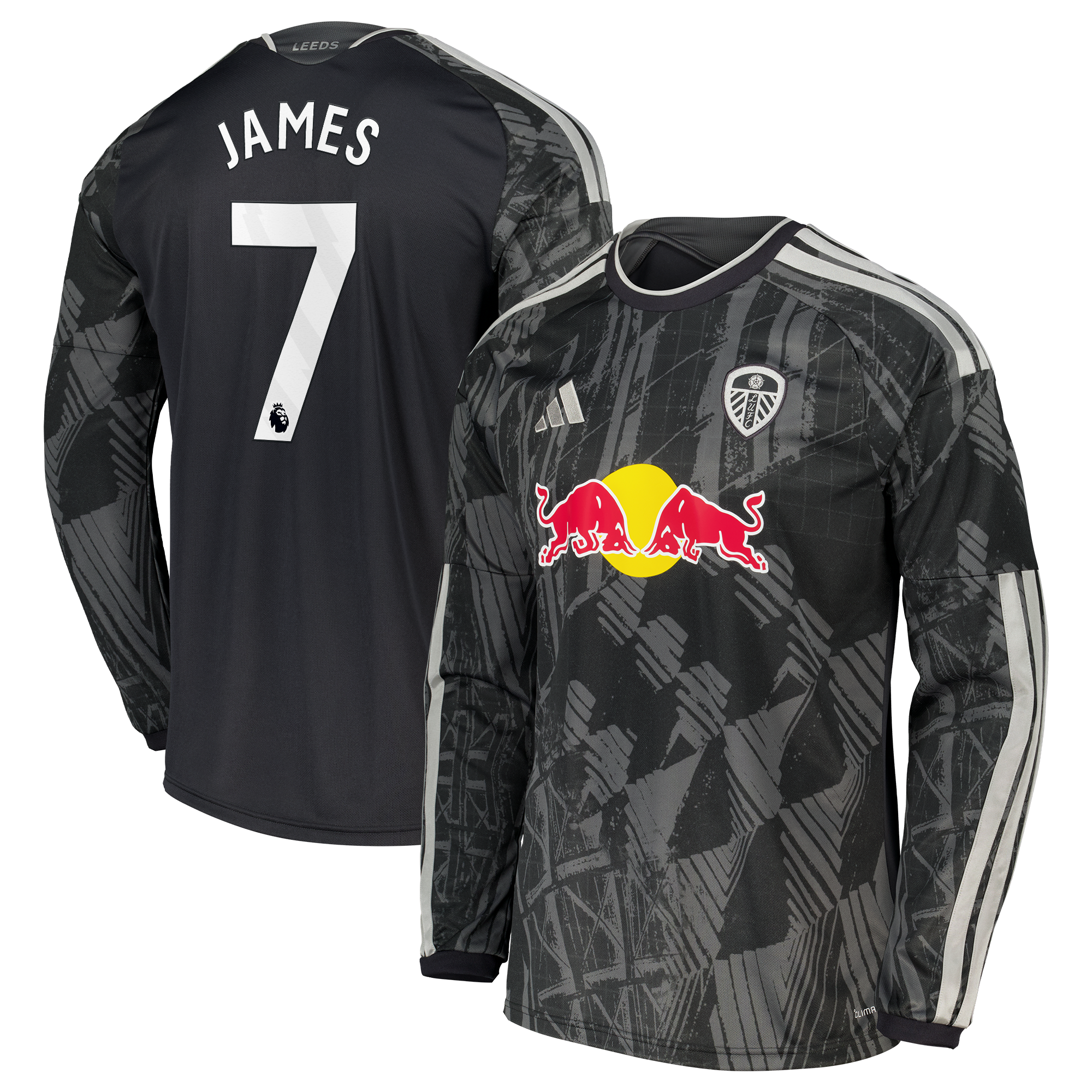 Leeds United adidas Third Shirt 2026-27 - Long Sleeve with James 7 printing