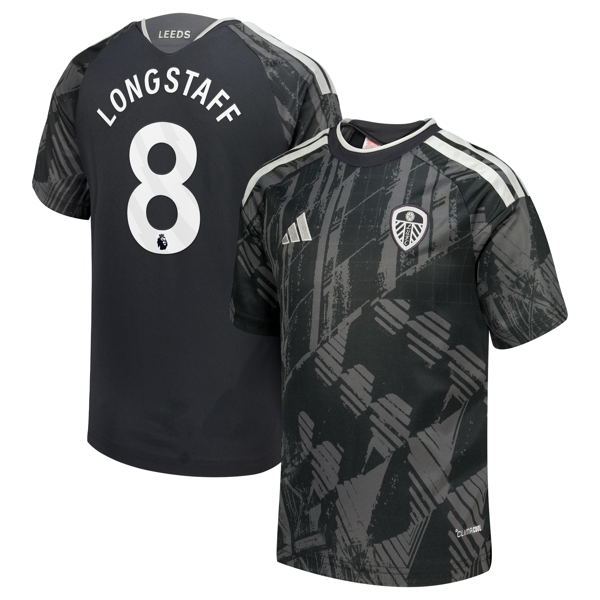 Leeds United adidas Third Shirt 2026-27 - Kids with Longstaff 8 printing