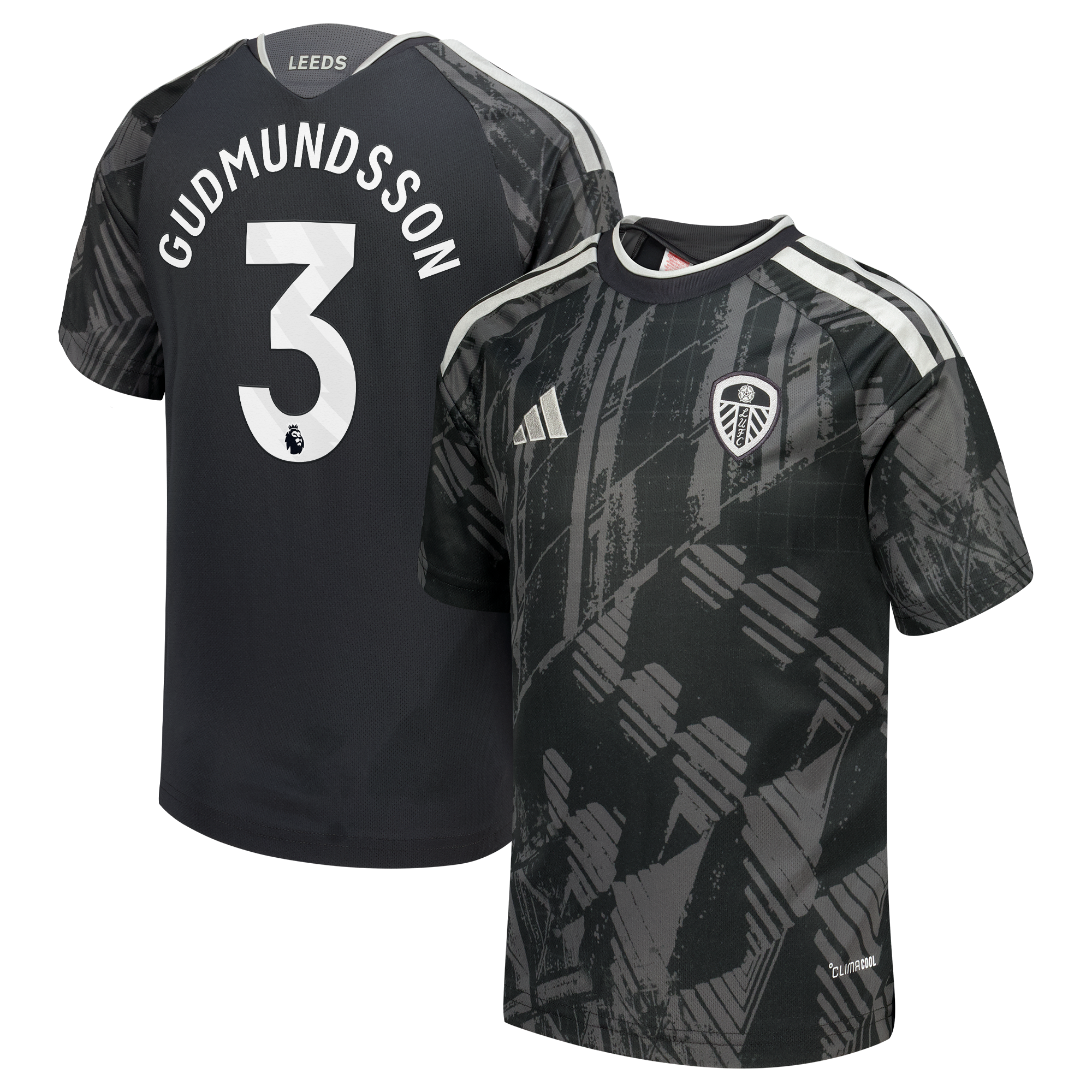 Leeds United adidas Third Shirt 2026-27 - Kids with Gudmundsson 3 printing