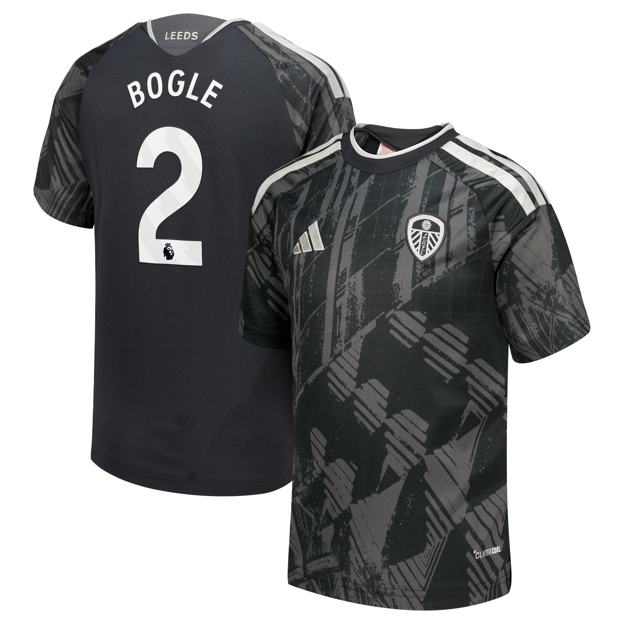 Leeds United adidas Third Shirt 2026-27 - Kids with Bogle 2 printing