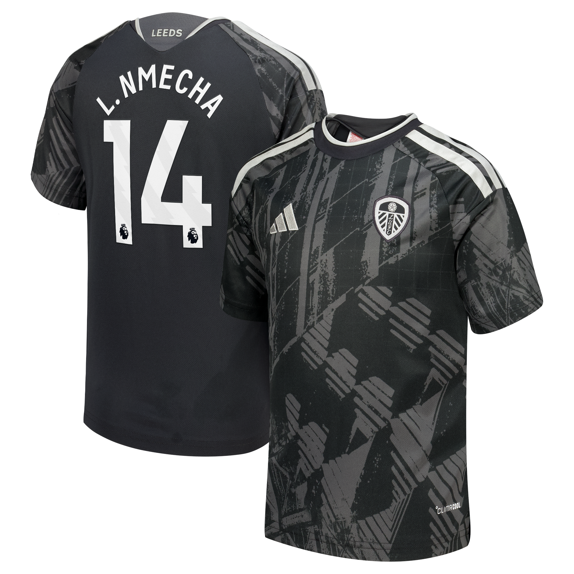 Leeds United adidas Third Shirt 2026-27 - Kids with L. Nmecha 14 printing