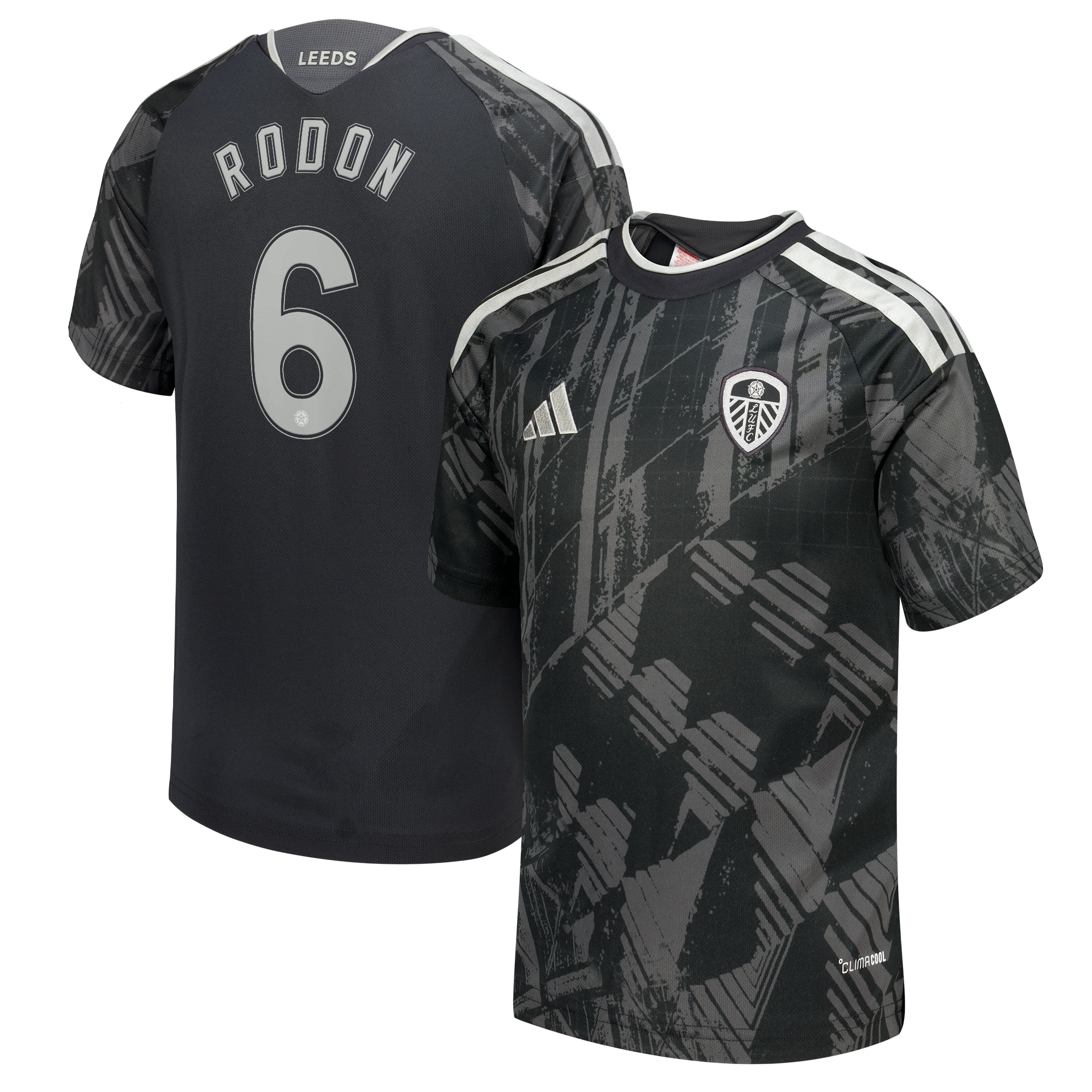 Leeds United adidas Third Shirt 2026-27 - Kids with Rodon 6 Cup printing