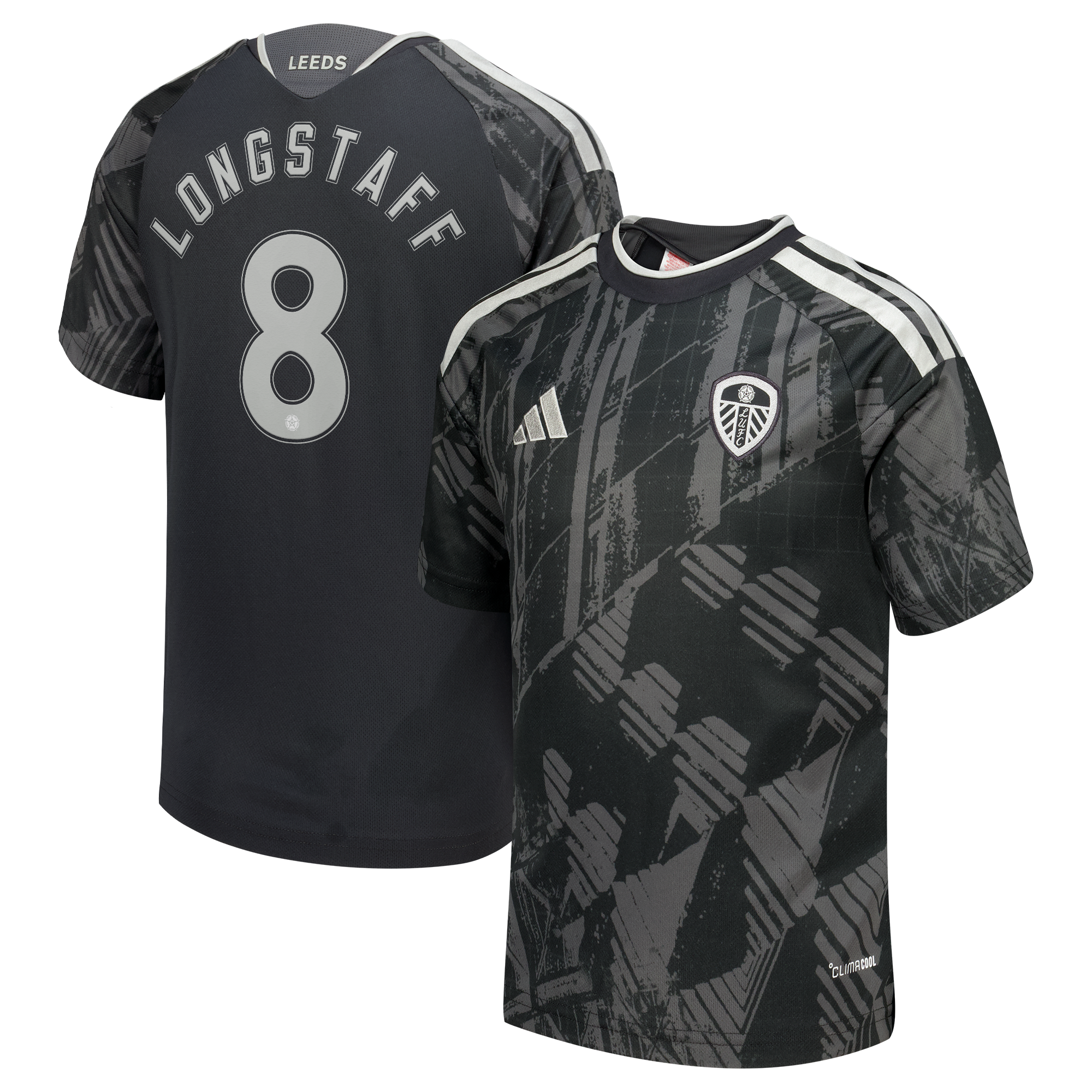 Leeds United adidas Third Shirt 2026-27 - Kids with Longstaff 8 Cup printing