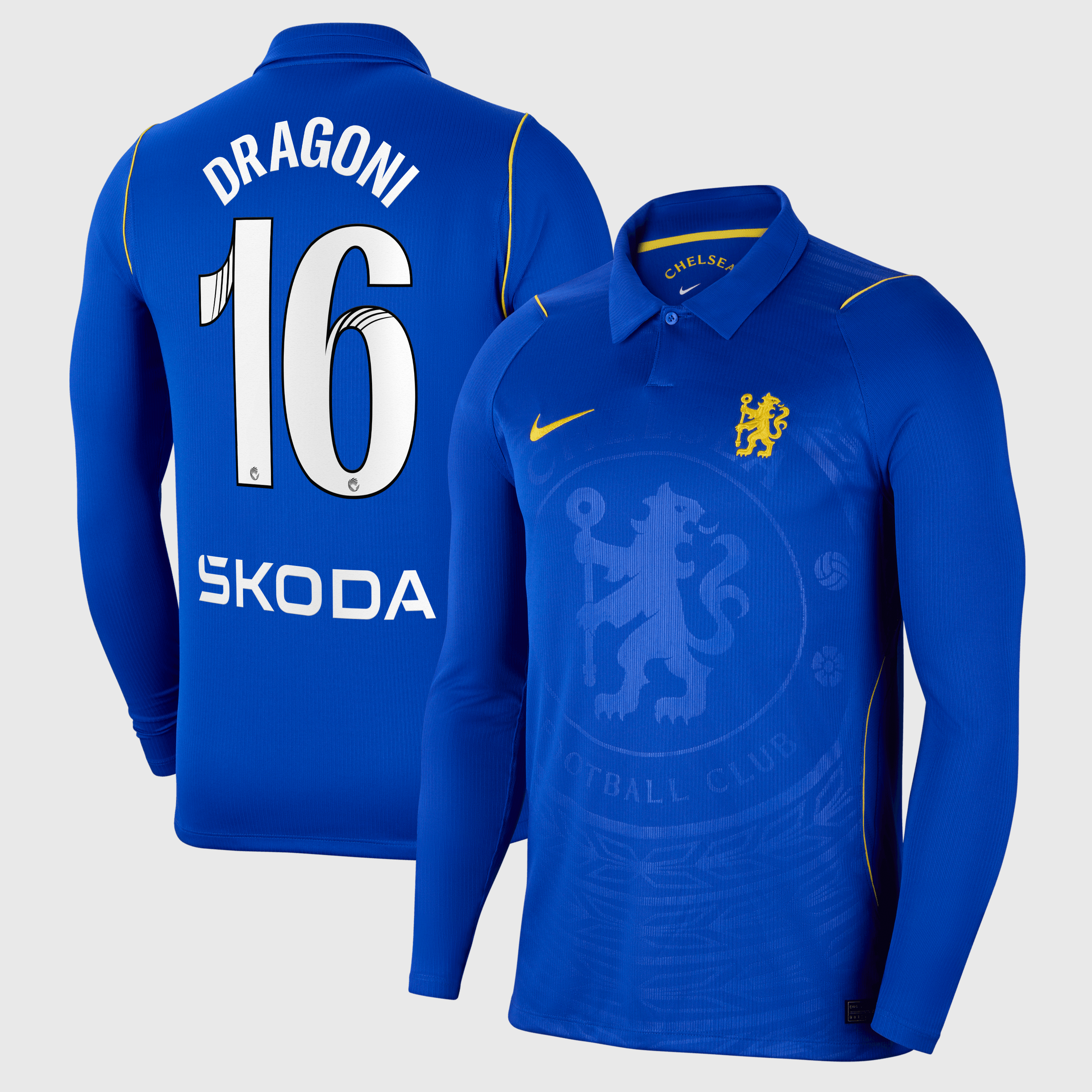 Chelsea WSL Nike Home Stadium Shirt 2026-27 - Long Sleeve with Dragoni 16 printing, , rebel_hi-res