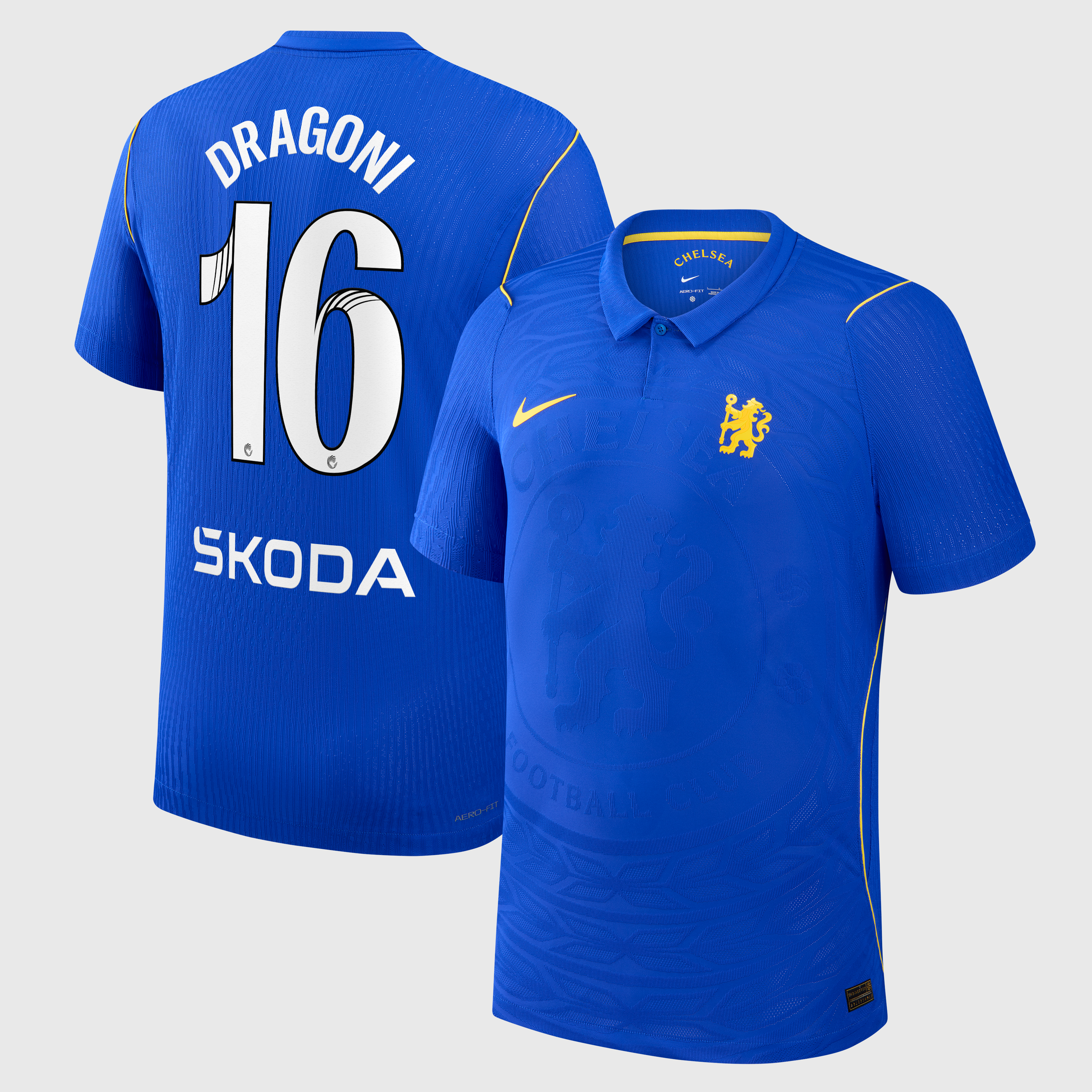 Chelsea WSL Nike Home Aero-FIT Match Shirt 2026-27 with Dragoni 16 printing, , rebel_hi-res