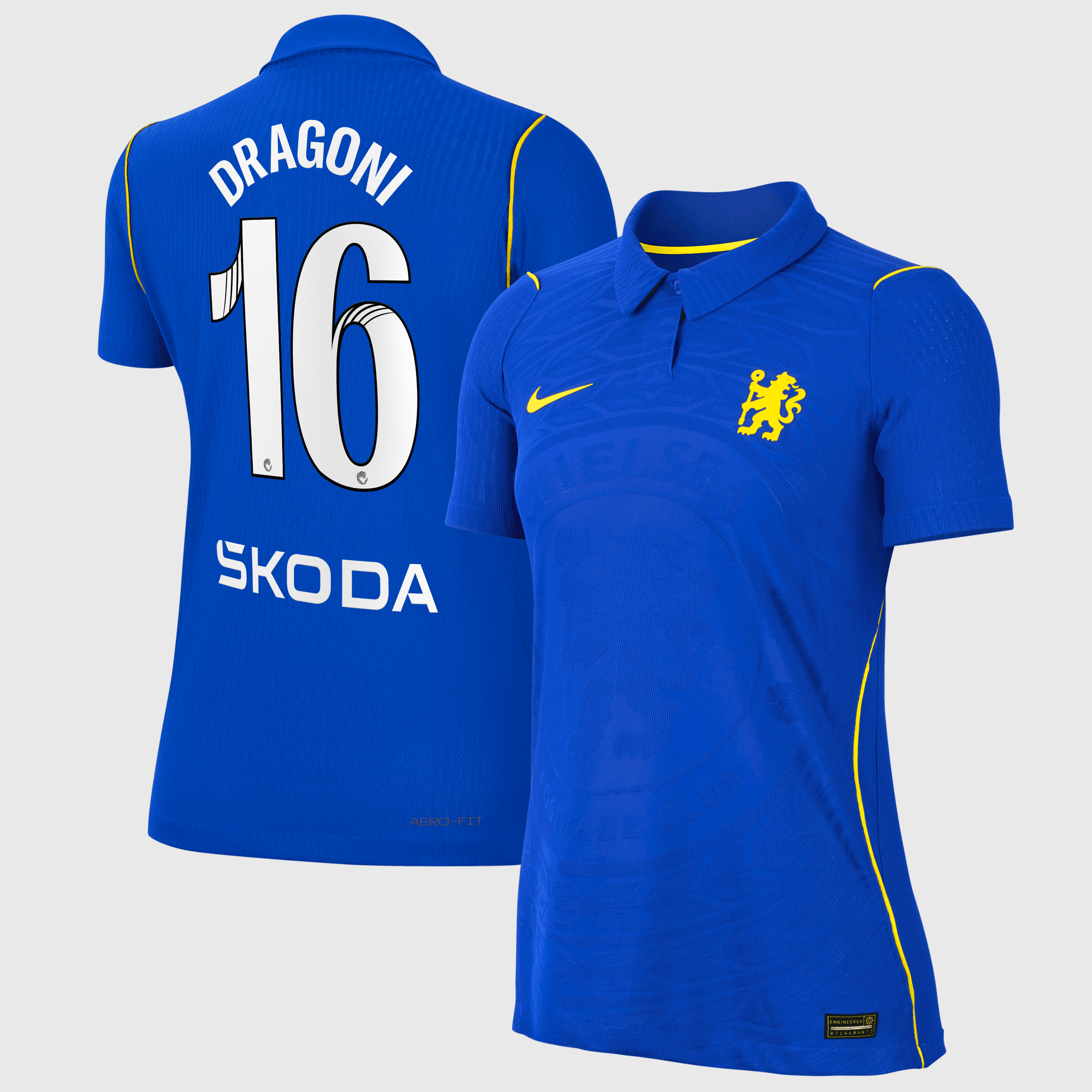 Chelsea WSL Nike Home Aero-FIT Match Shirt 2026-27 - Womens with Dragoni 16 printing, , rebel_hi-res