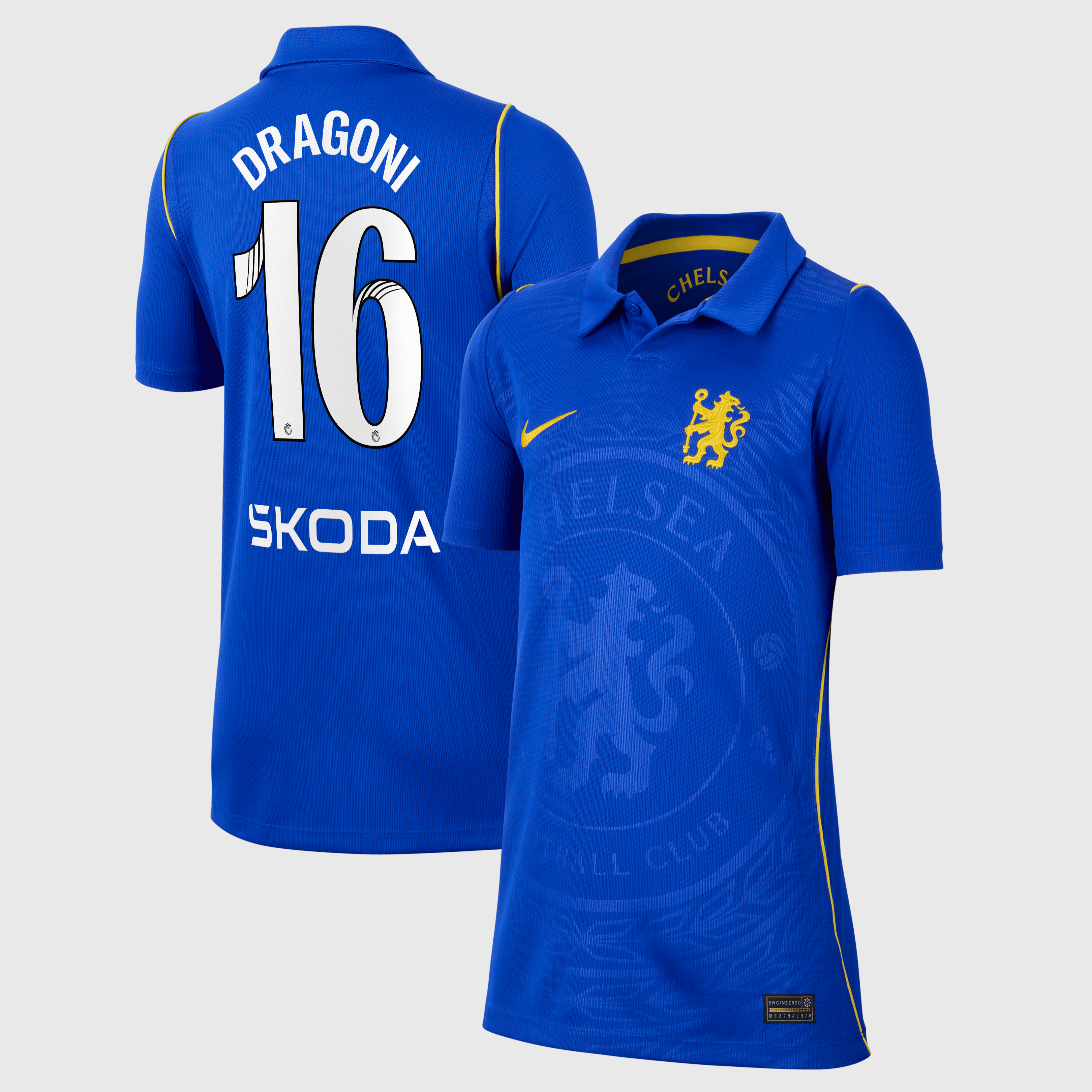 Chelsea WSL Nike Home Stadium Shirt 2026-27 - Kids with Dragoni 16 printing, , rebel_hi-res