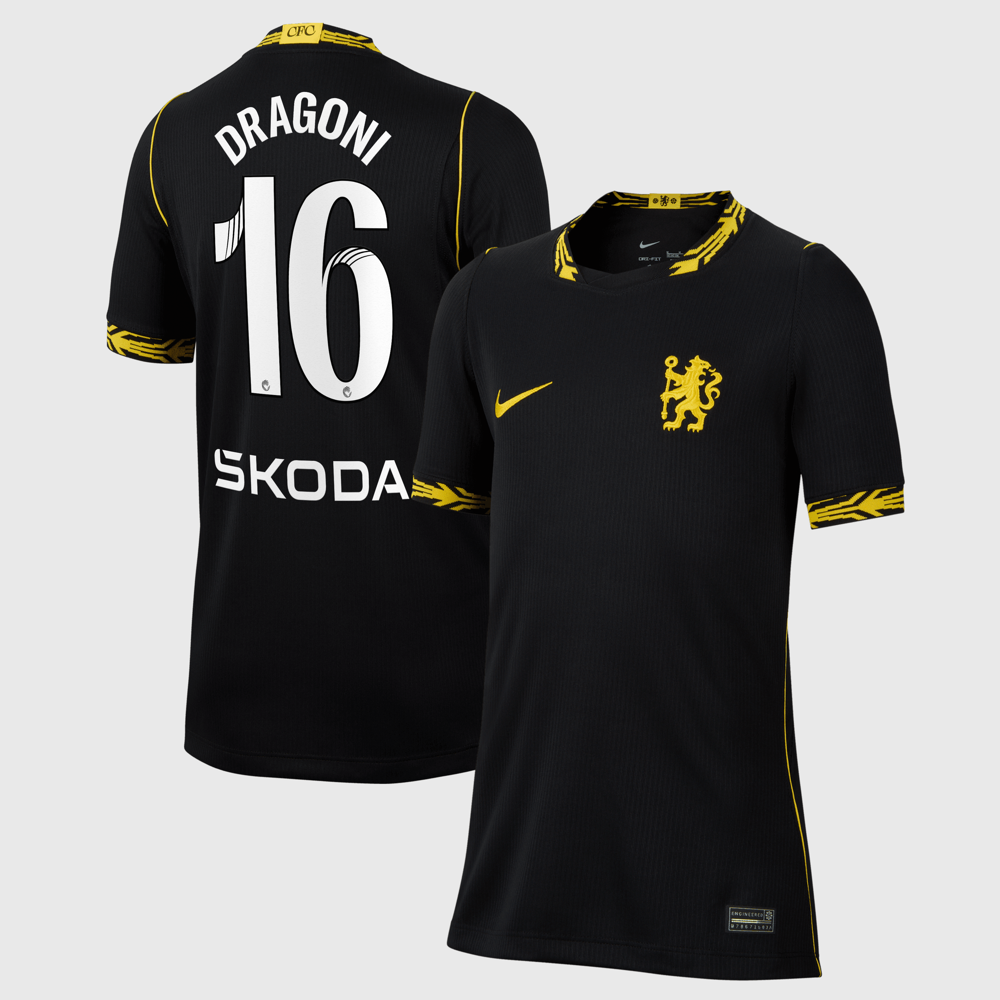 Chelsea WSL Nike Away Stadium Shirt 2026-27 - Kids with Dragoni 16 printing, , rebel_hi-res