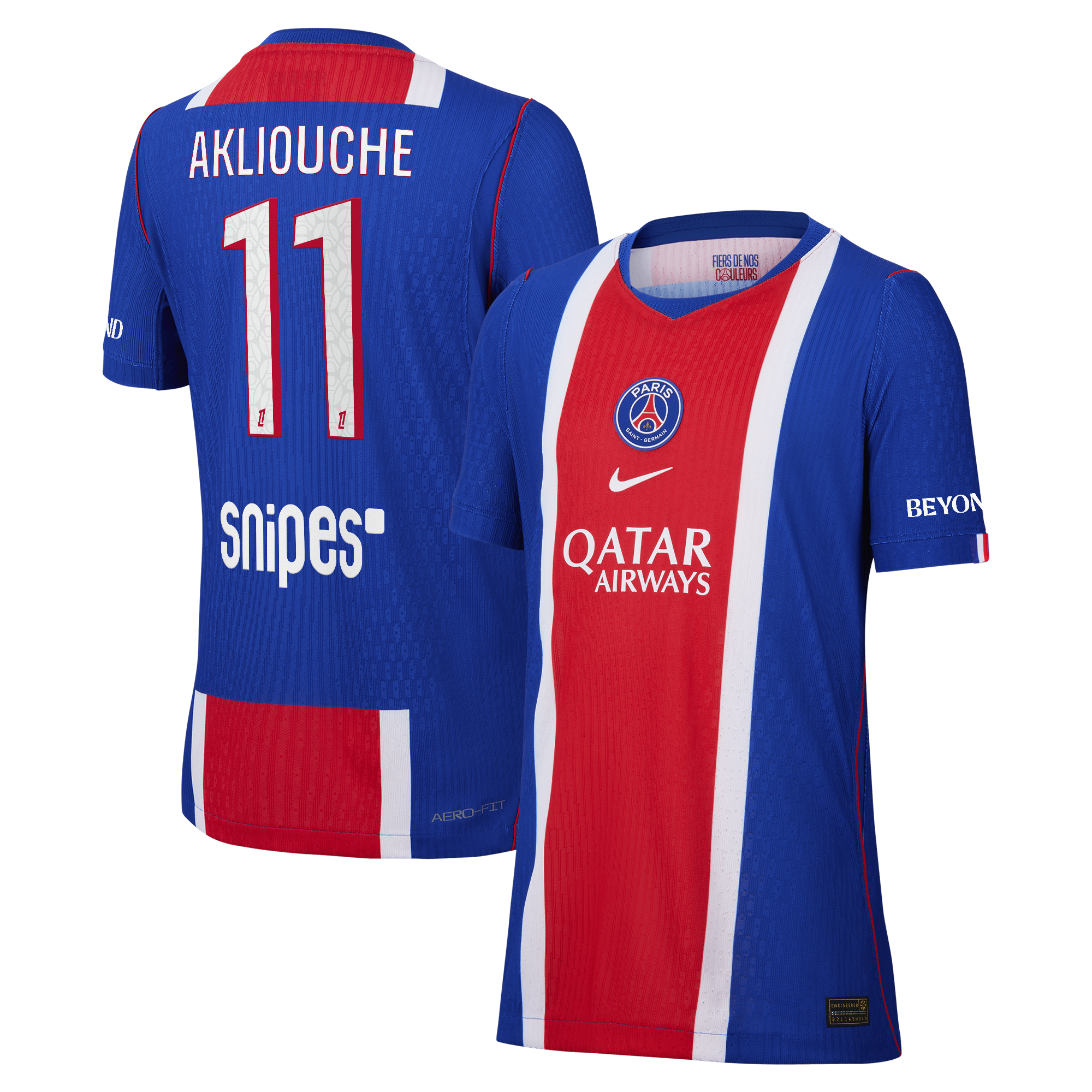 PSG Nike Home Aero-FIT Match Shirt 2026-27 - Kids with Akliouche 11 printing, , rebel_hi-res
