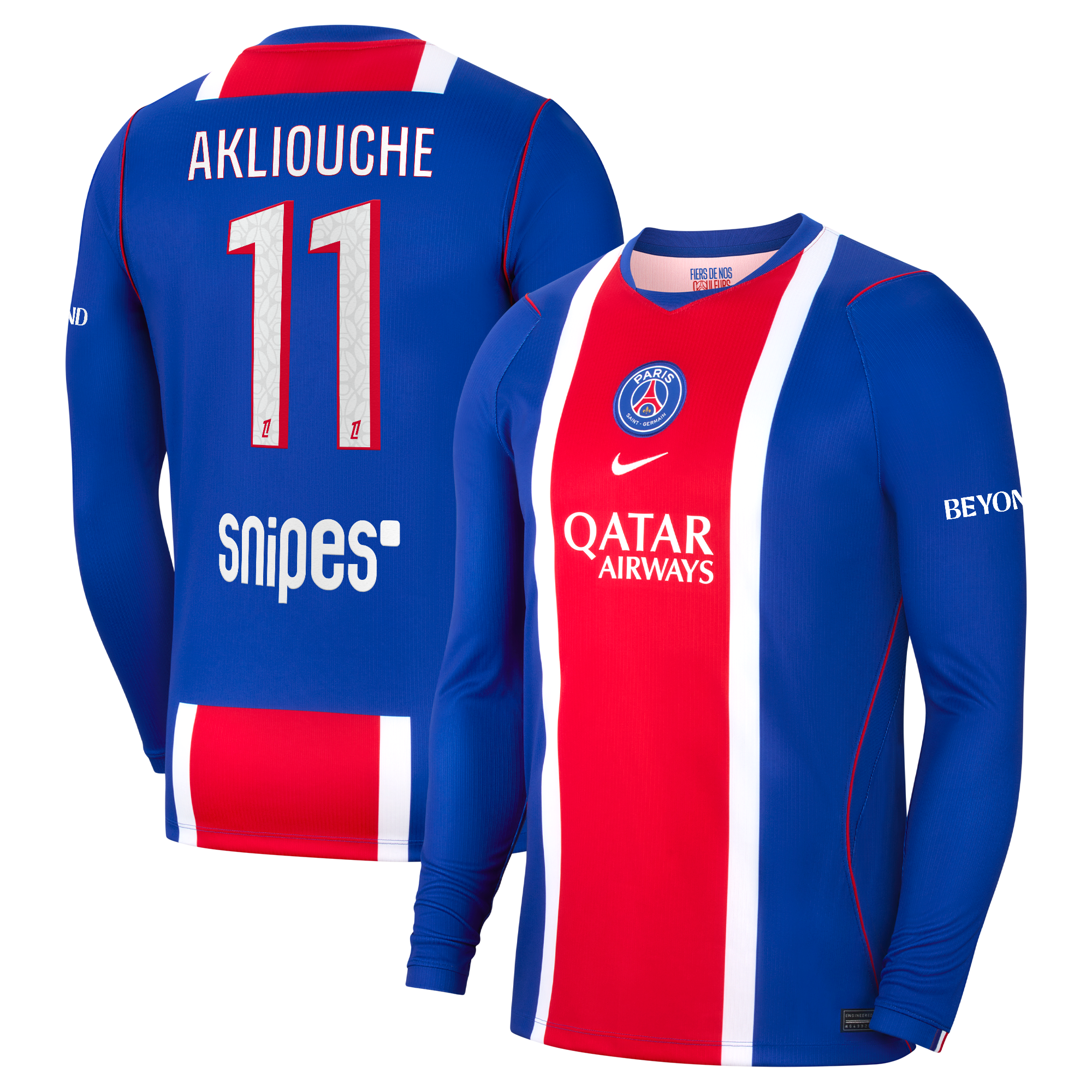 PSG Nike Home Stadium Shirt 2026-27 - Long Sleeve with Akliouche 11 printing, , rebel_hi-res