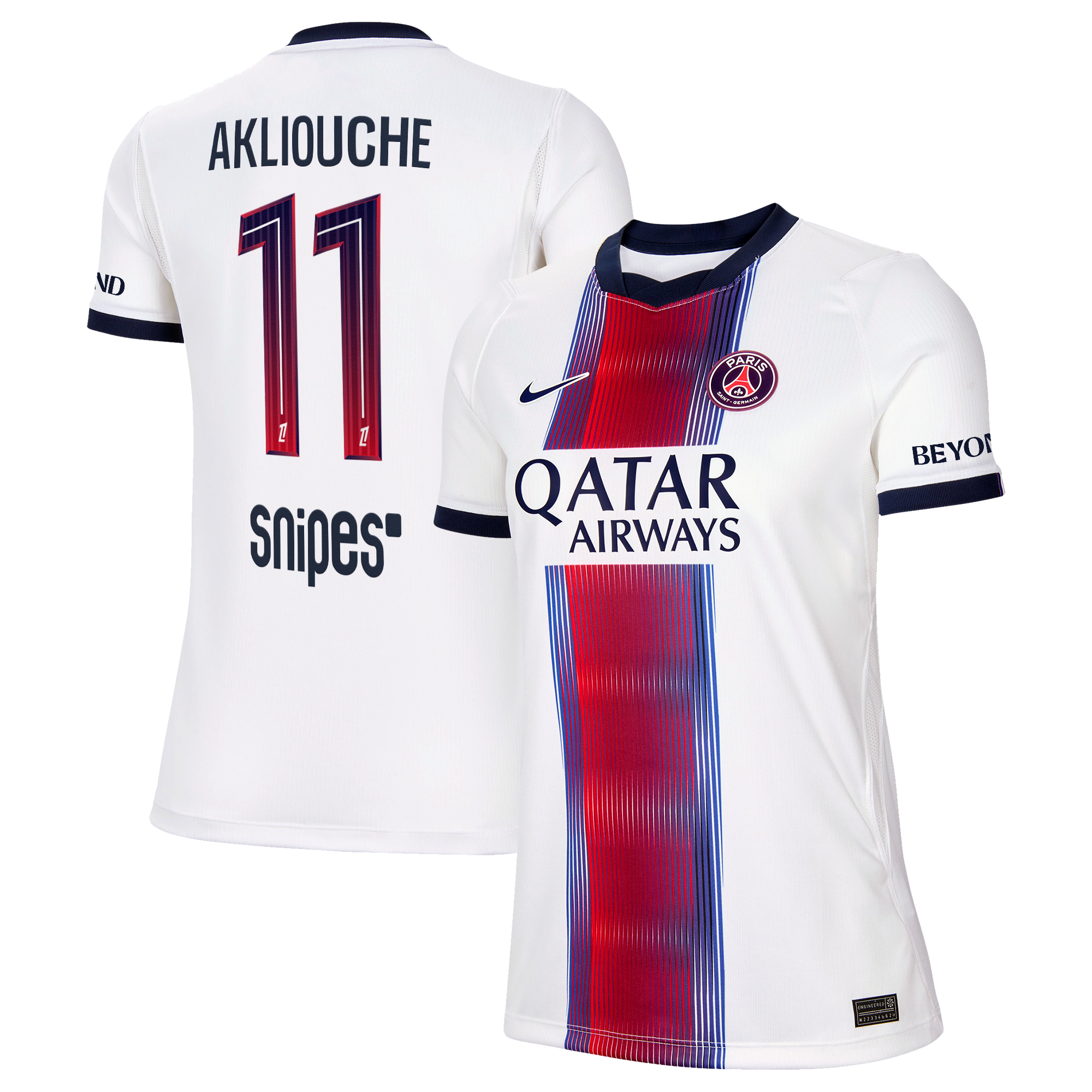 PSG Nike Away Stadium Shirt 2026-27 - Womens with Akliouche 11 printing, , rebel_hi-res