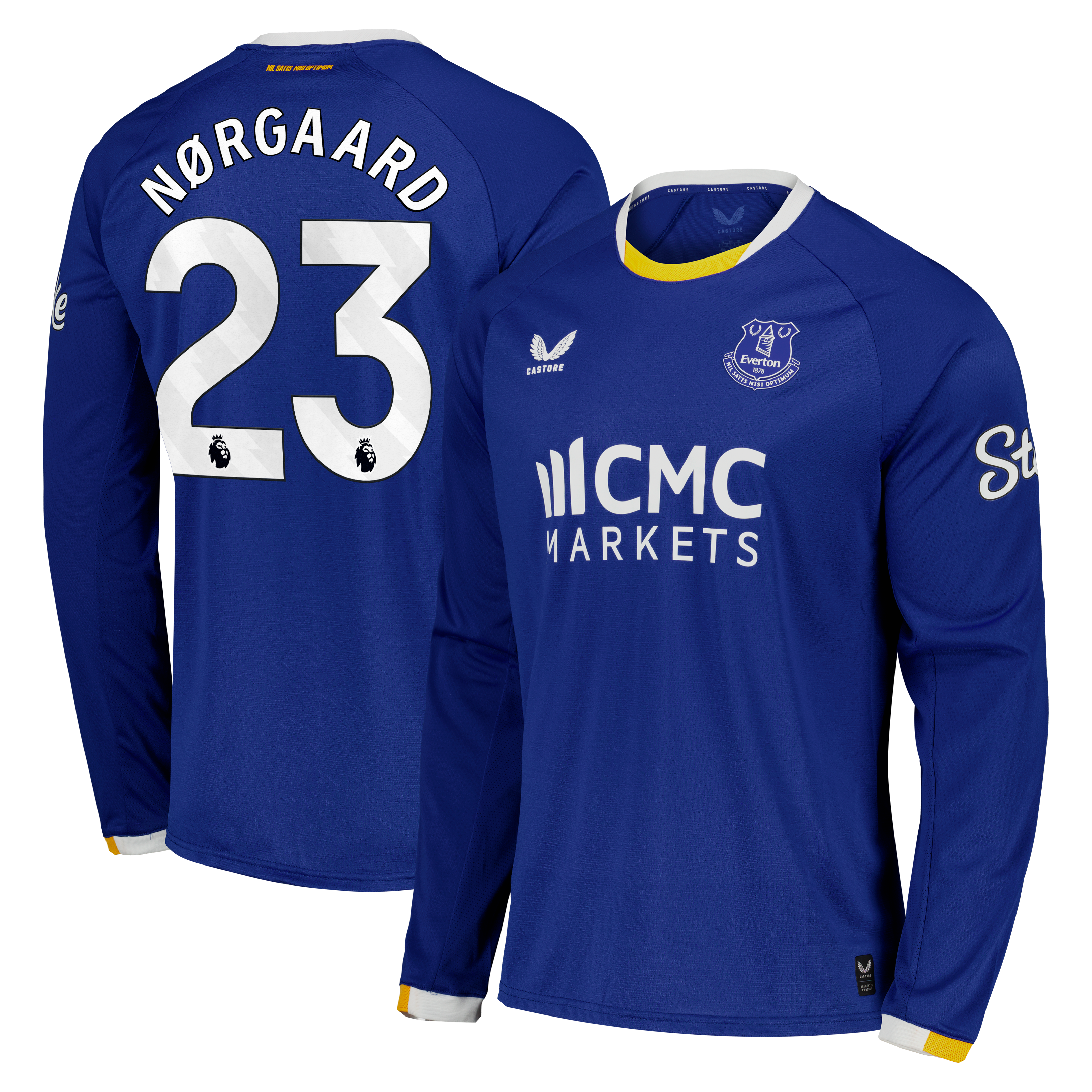 Everton Castore Home Pro Shirt 2026-27 - Long Sleeve with Nørgaard 23 printing