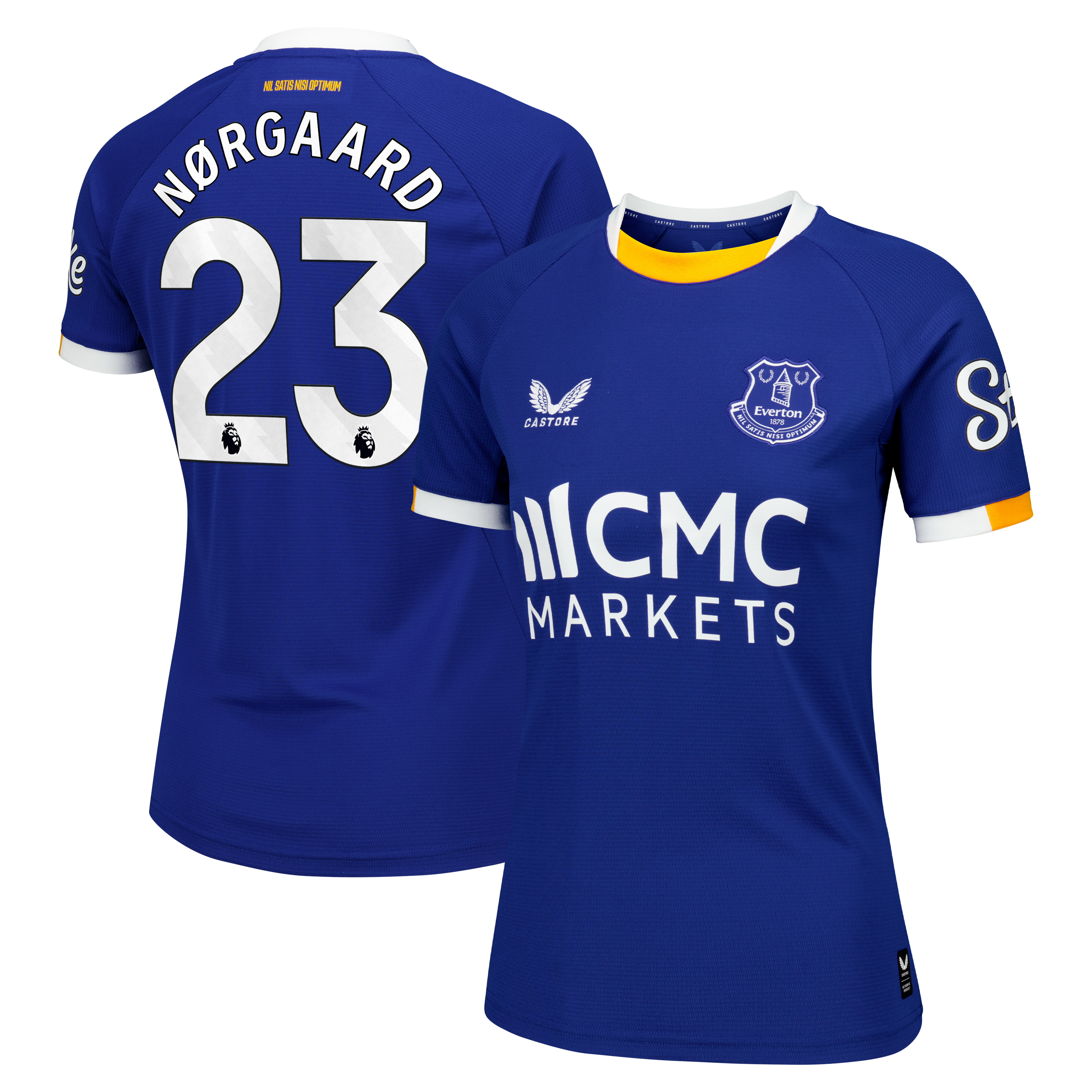 Everton Castore Home Replica Shirt 2026-27 - Womens with Nørgaard 23 printing