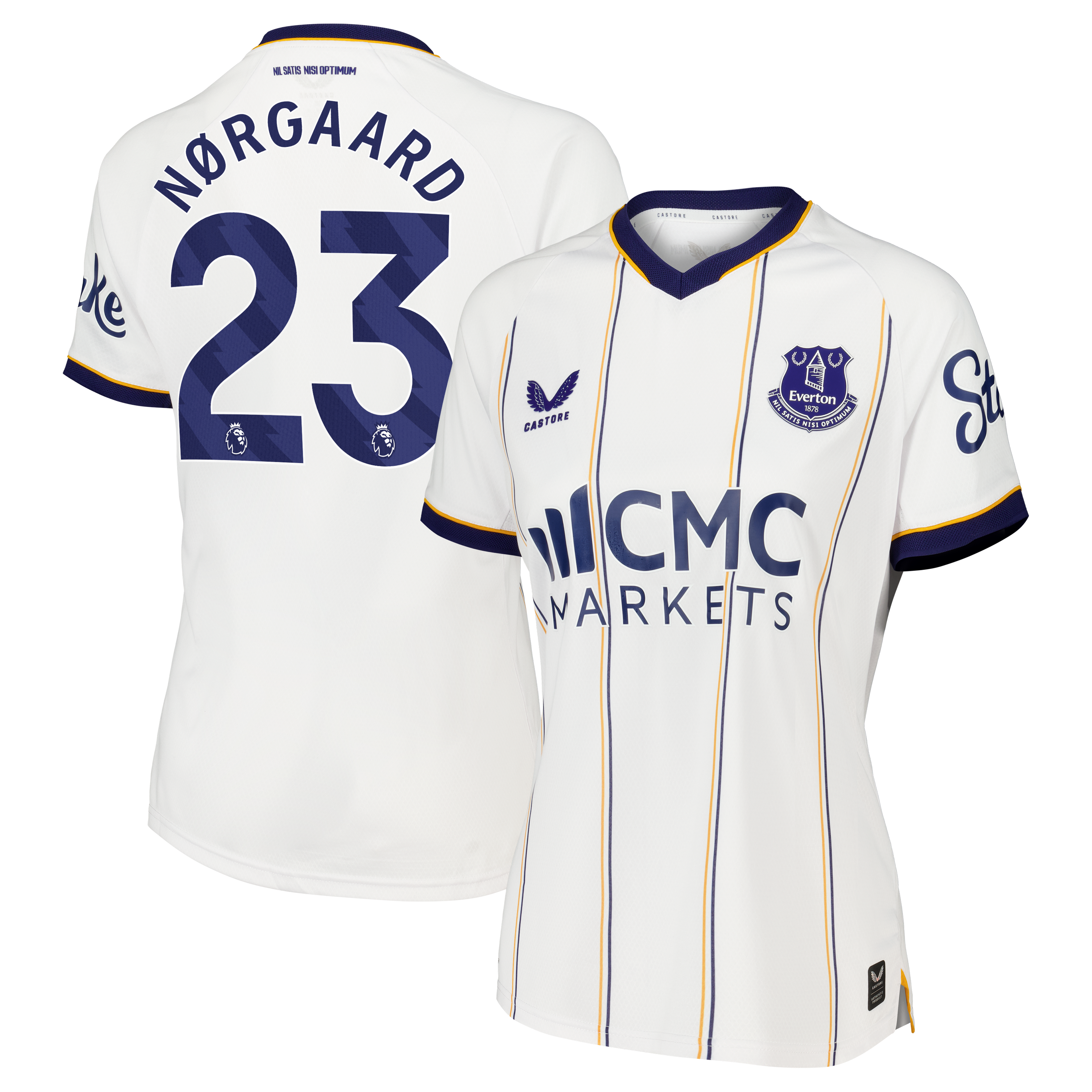 Everton Castore Away Pro Shirt 2026-27 - Womens with Nørgaard 23 printing