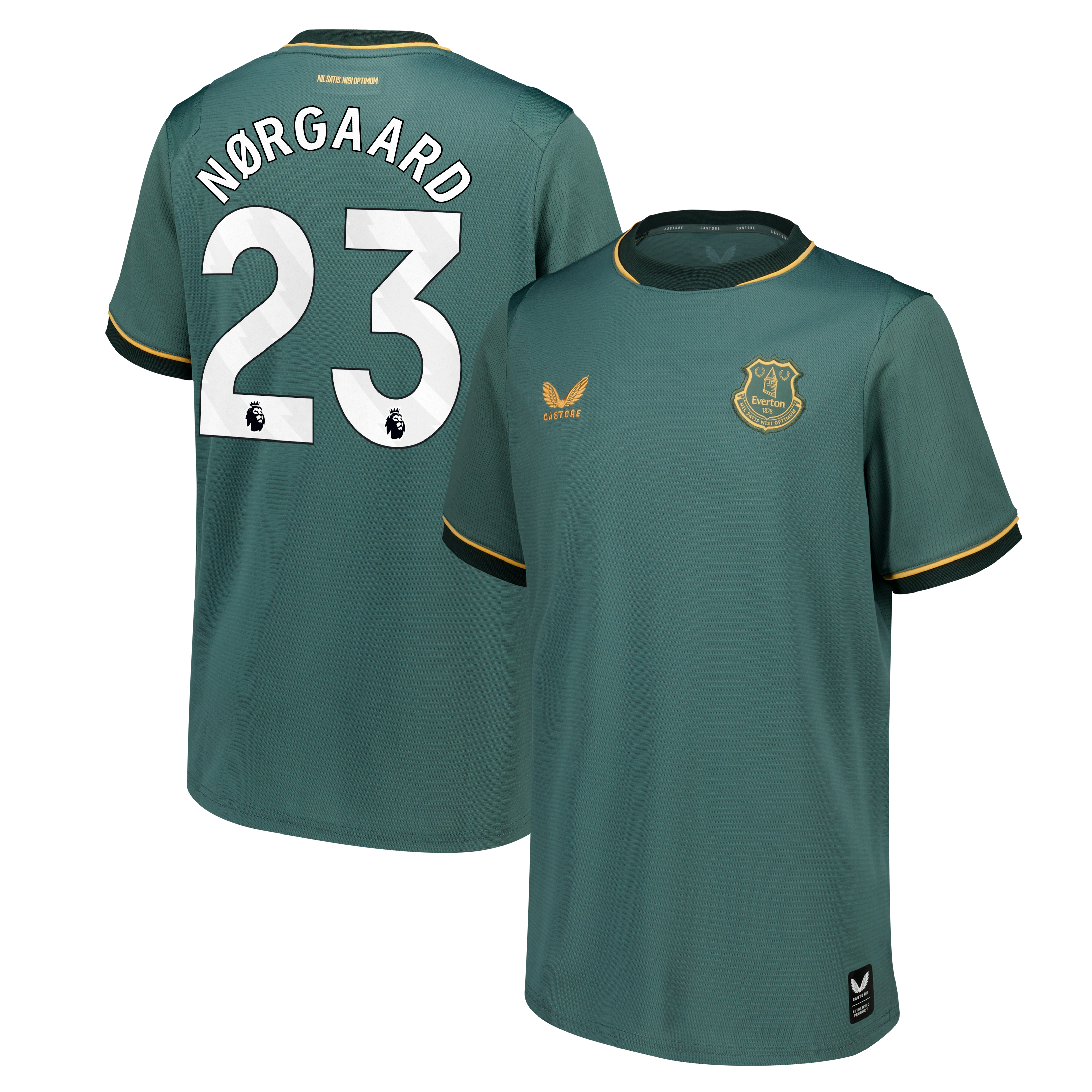 Everton Castore Third Replica Shirt 2026-27 - Kids with Nørgaard 23 printing