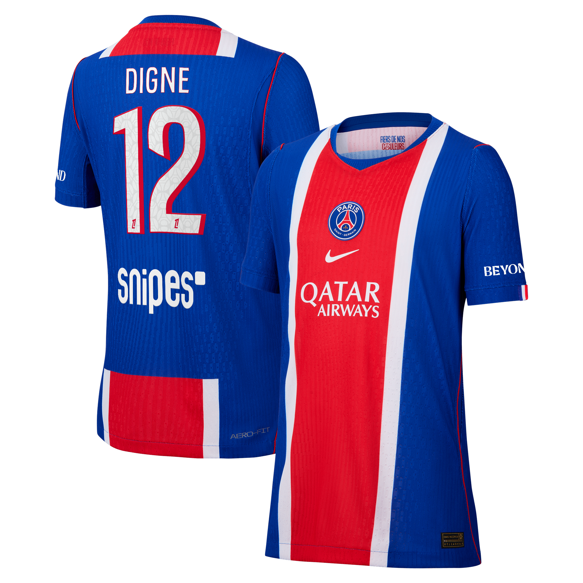 PSG Nike Home Aero-FIT Match Shirt 2026-27 - Kids with Digne 12 printing