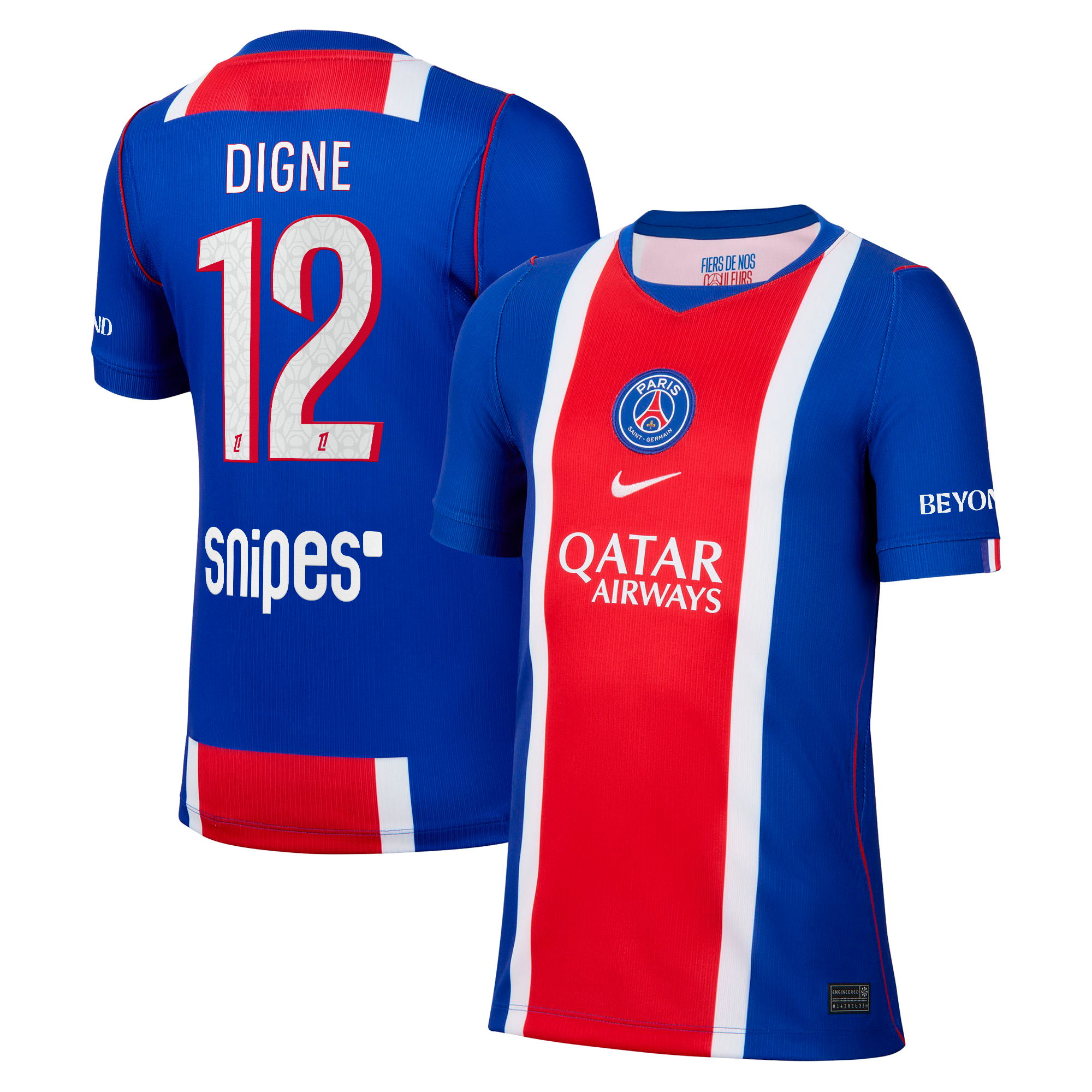 PSG Nike Home Stadium Shirt 2026-27 - Kids with Digne 12 printing