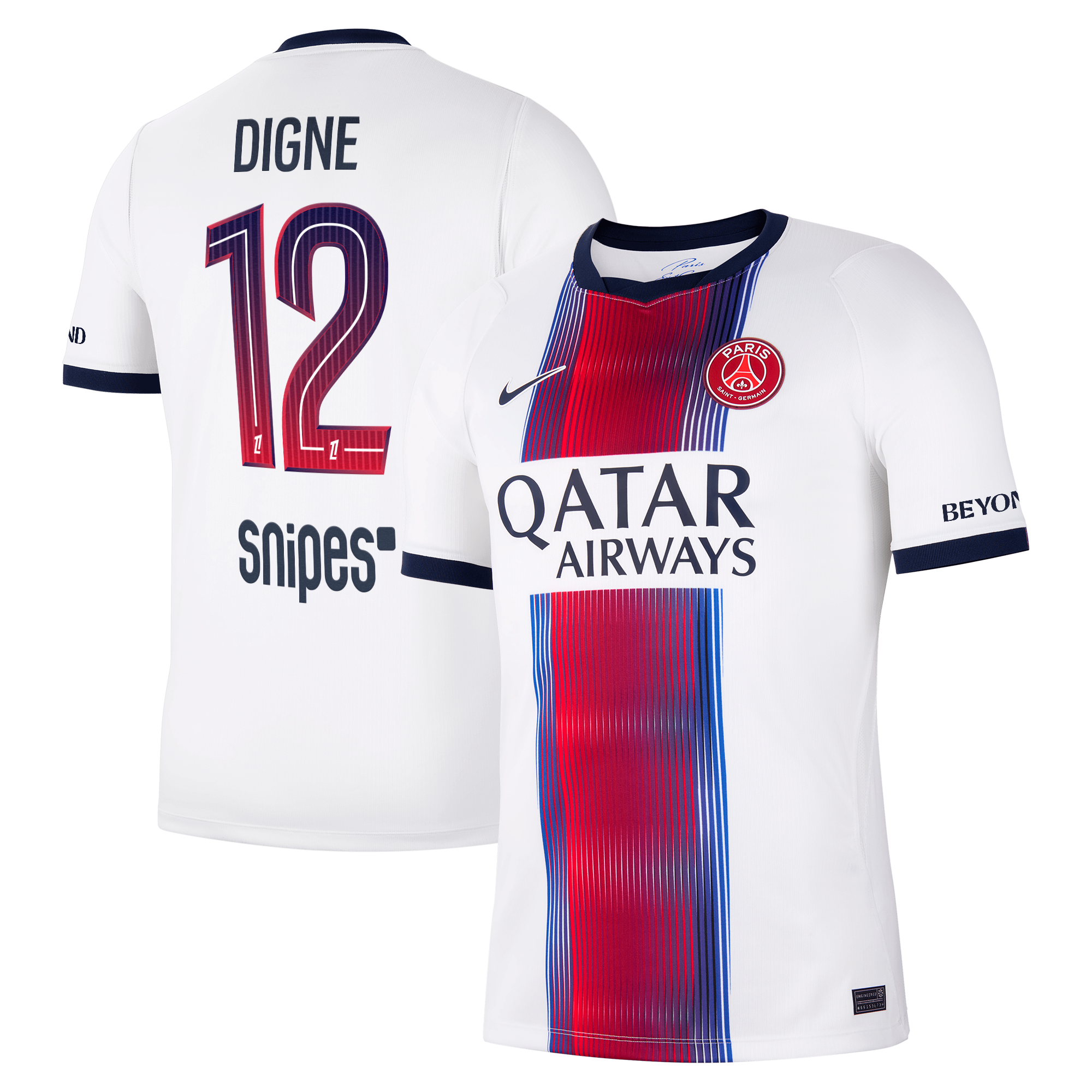 PSG Nike Away Stadium Shirt 2026-2027 with Digne 12 printing