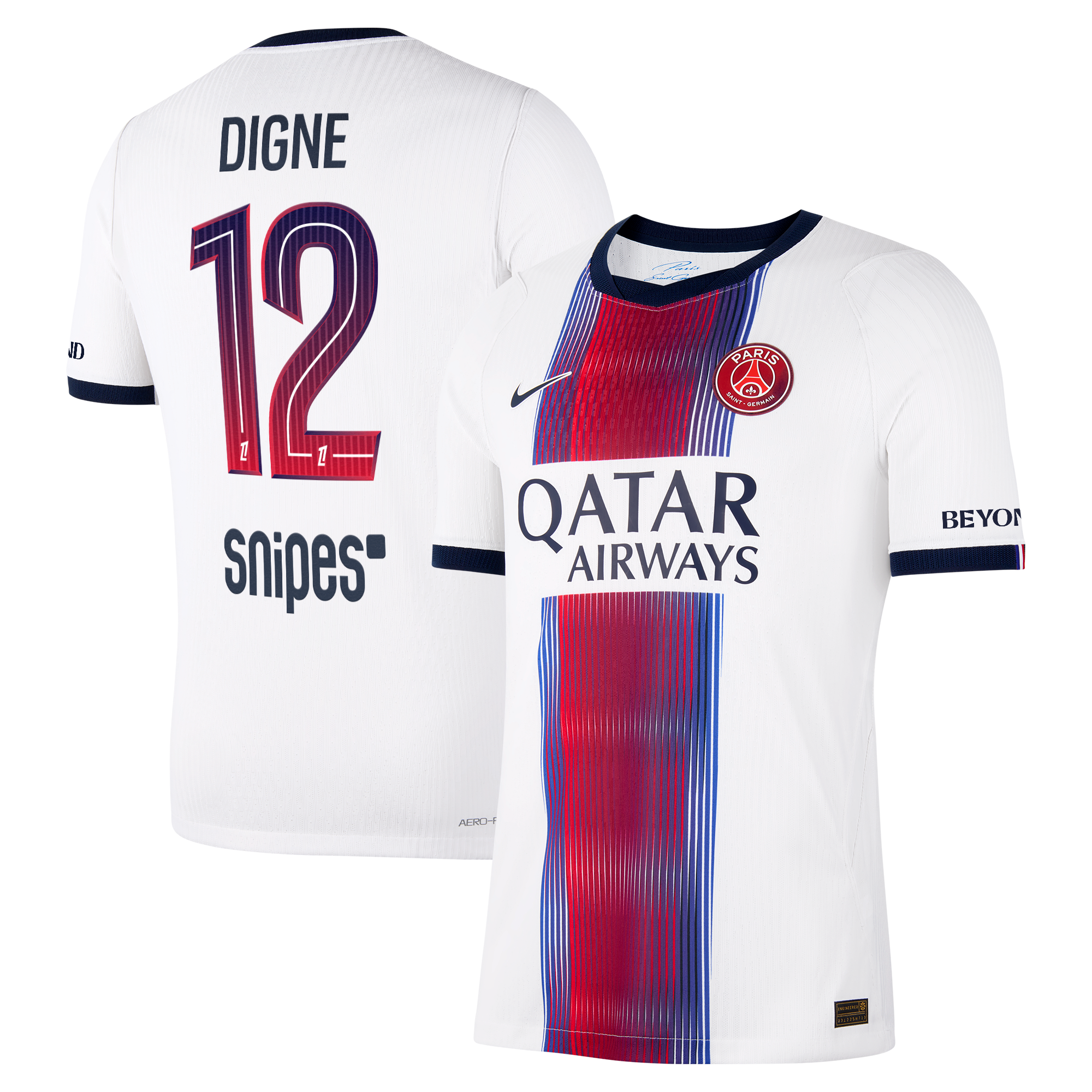 PSG Nike Aero-FIT Away Match Shirt 2026-27 with Digne 12 printing