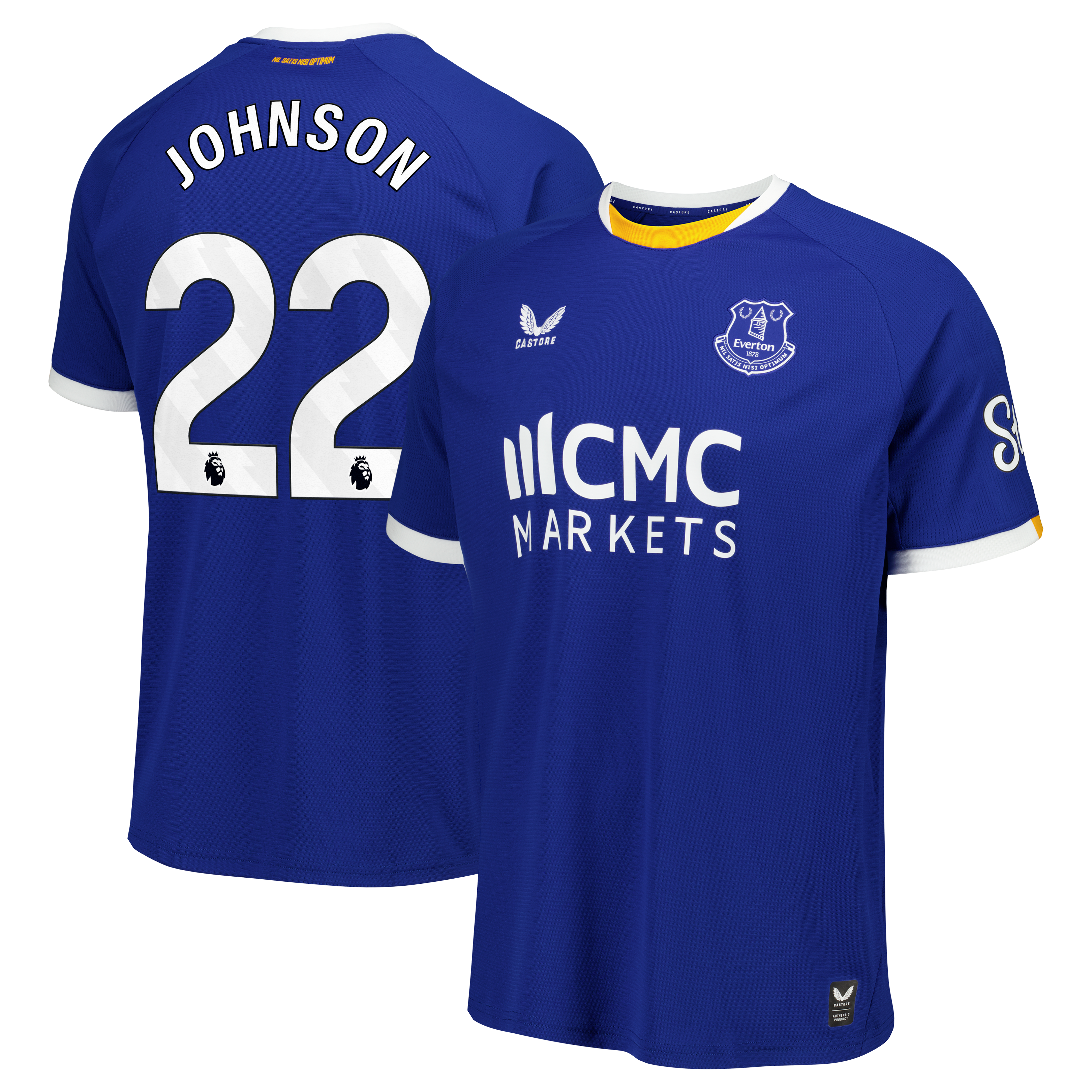 Everton Castore Home Replica Shirt 2026-27 with Johnson 22 printing