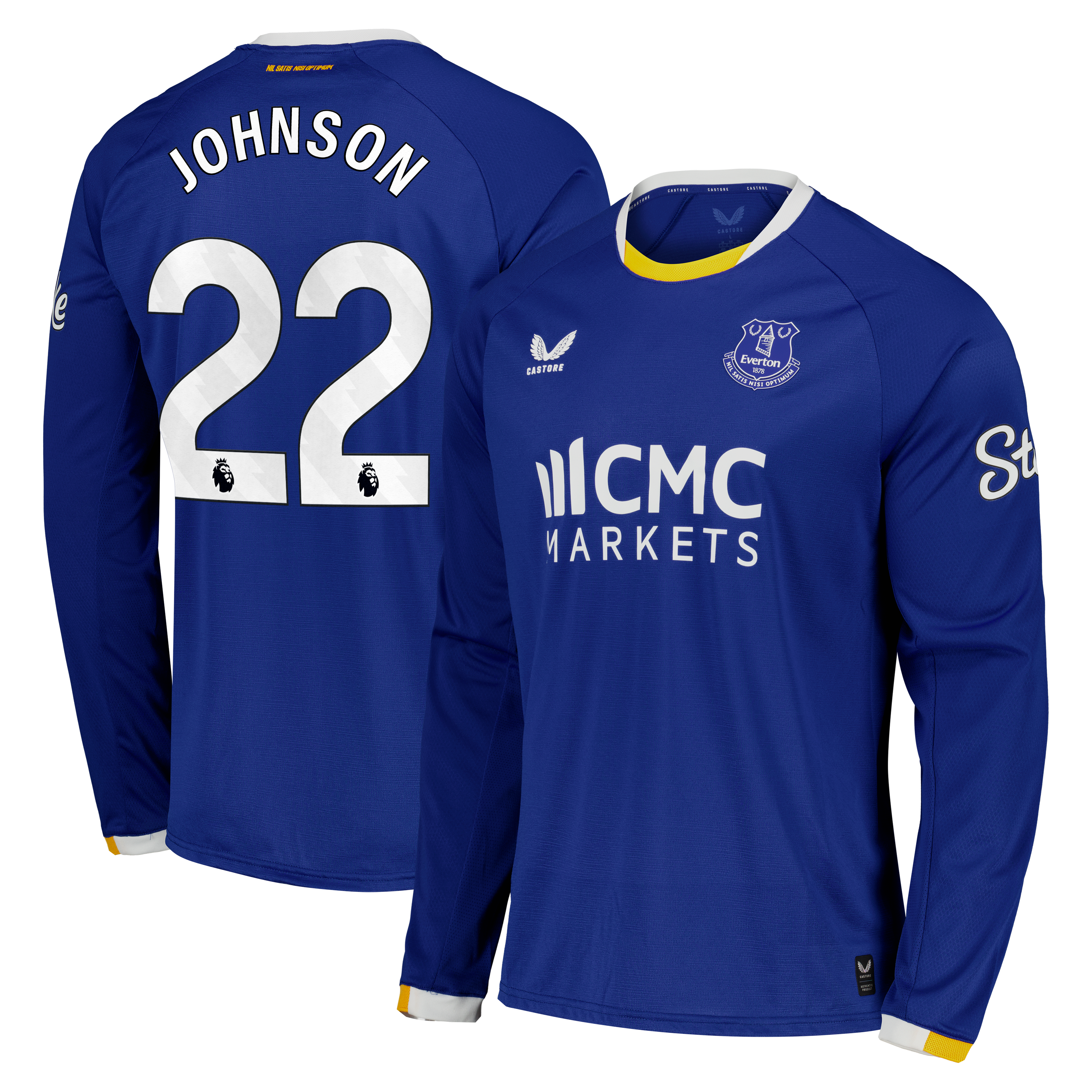 Everton Castore Home Pro Shirt 2026-27 - Long Sleeve with Johnson 22 printing