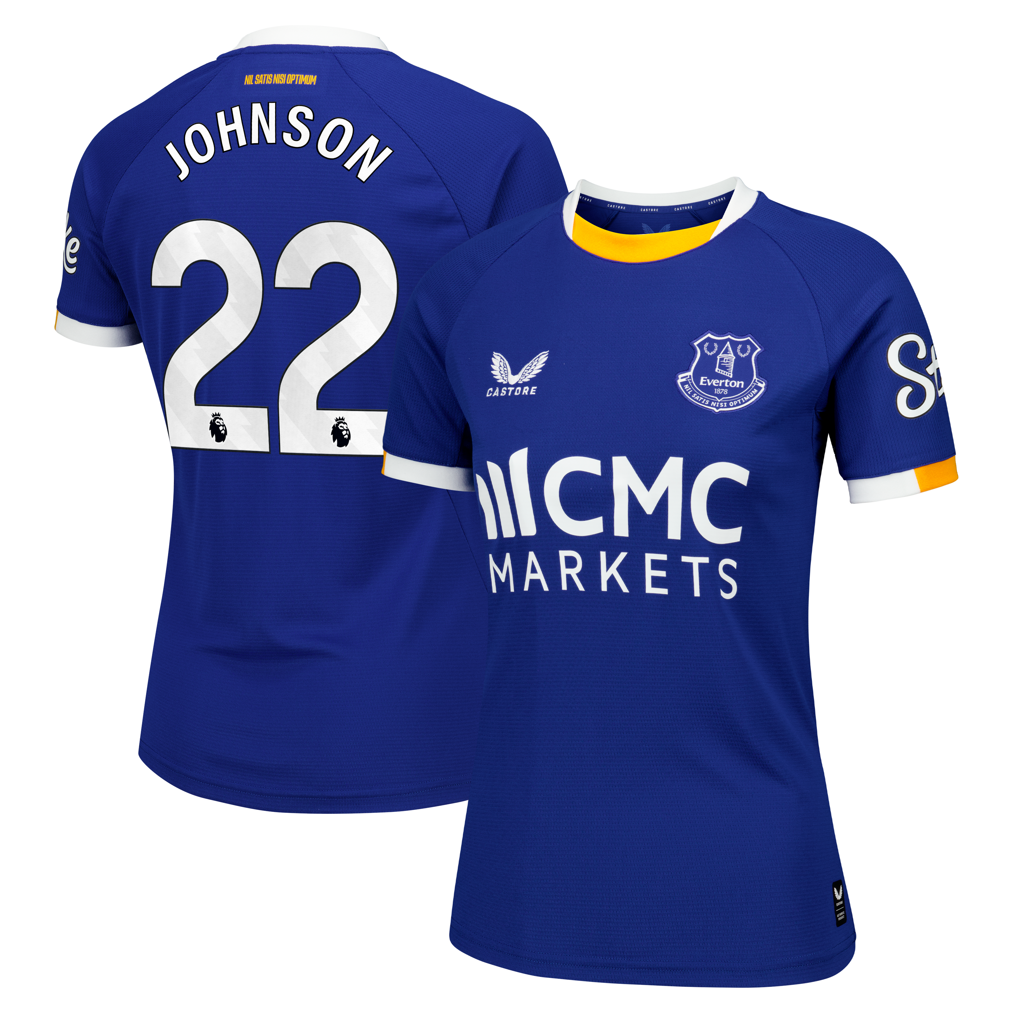 Everton Castore Home Replica Shirt 2026-27 - Womens with Johnson 22 printing