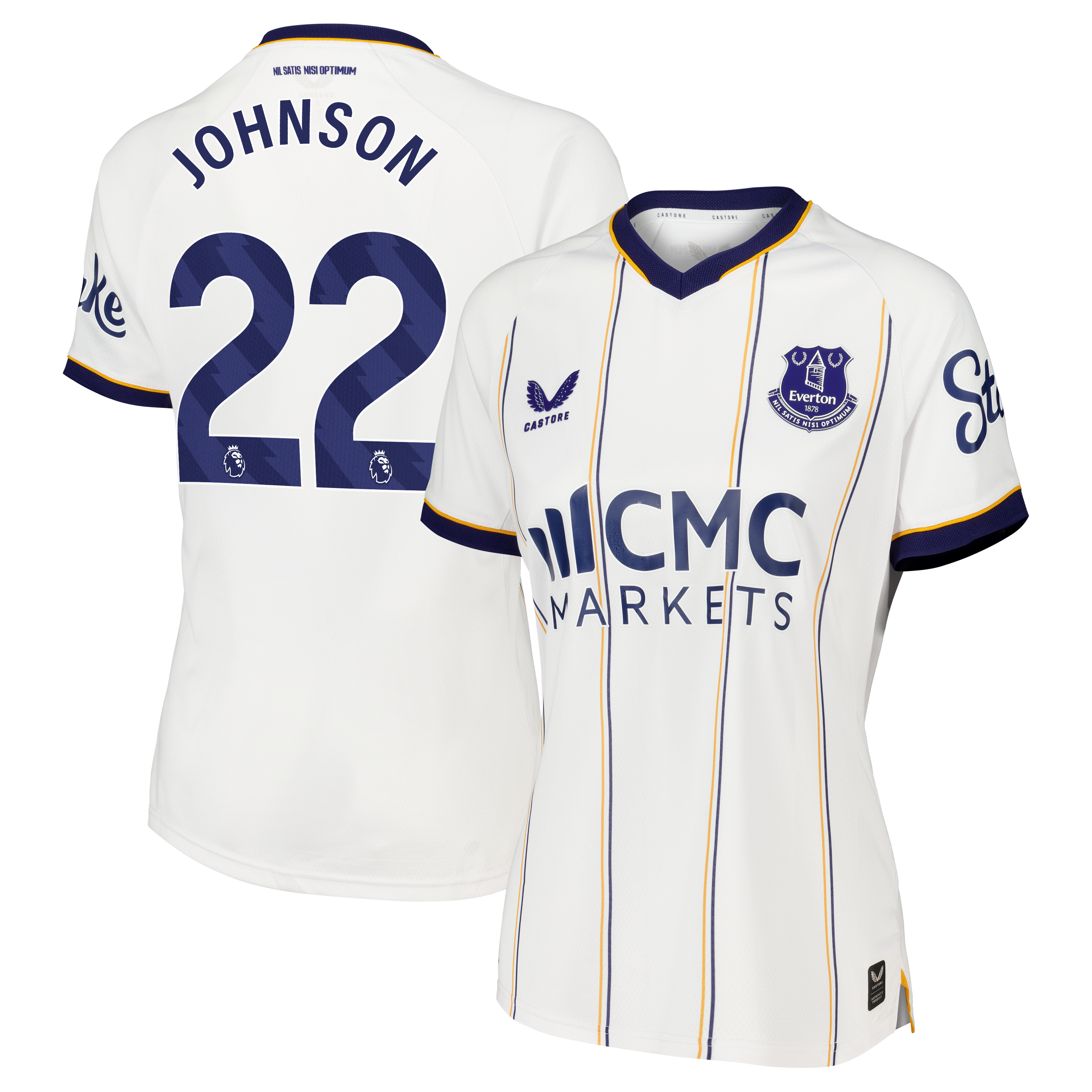 Everton Castore Away Pro Shirt 2026-27 - Womens with Johnson 22 printing