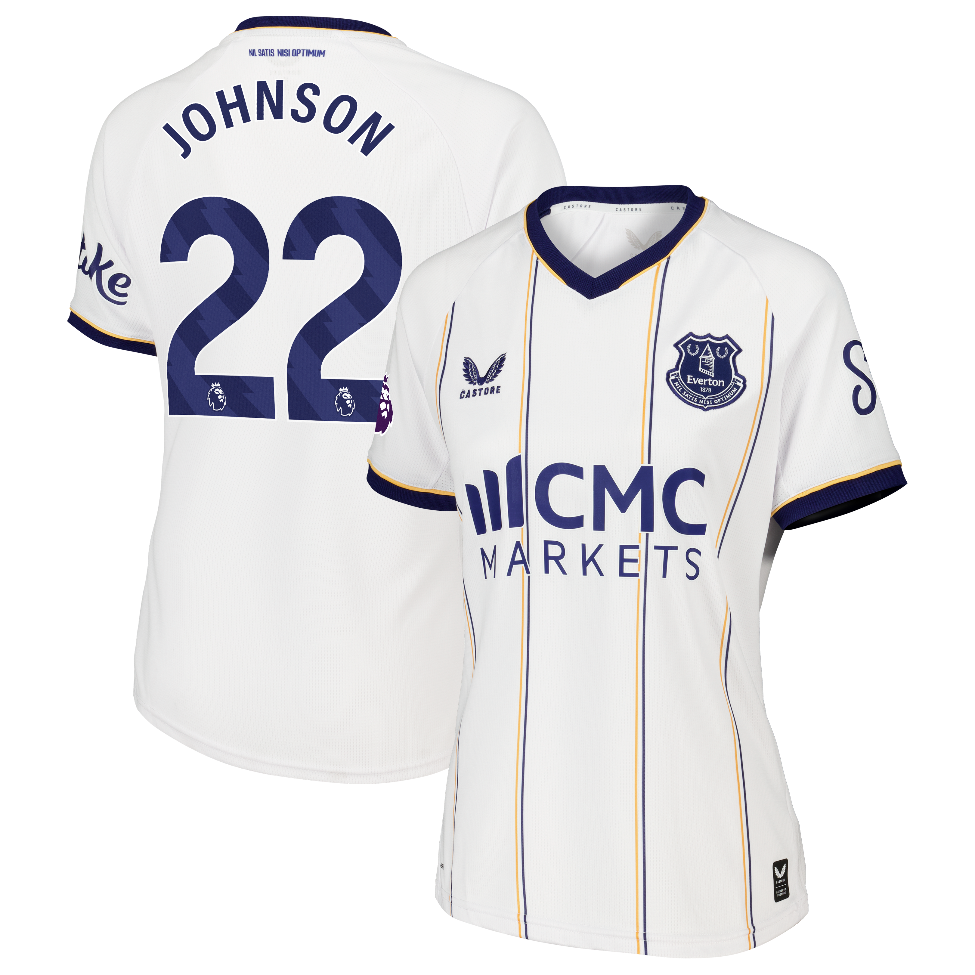Everton Castore Away Replica Shirt 2026-27 - Womens with Johnson 22 printing