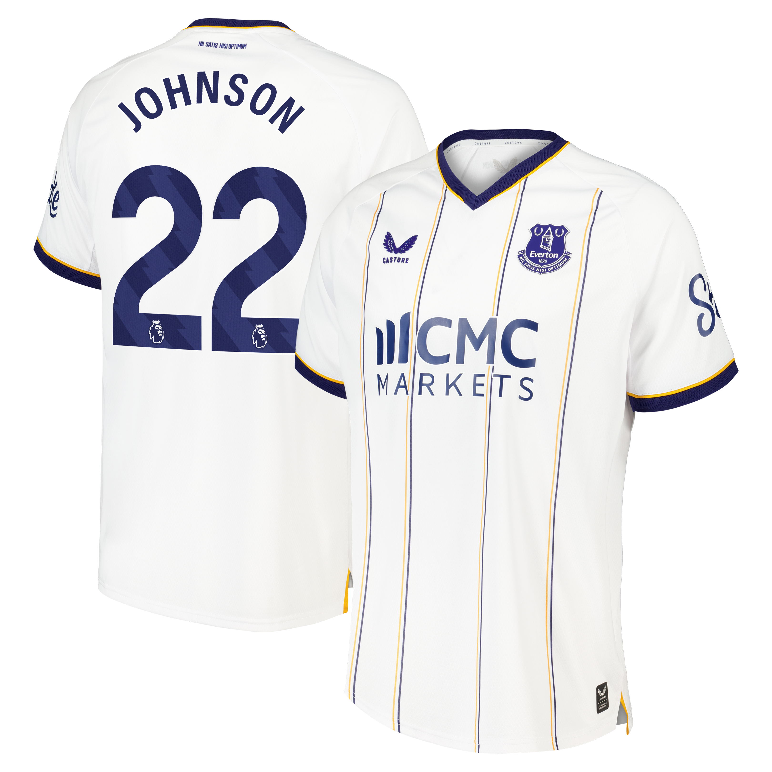Everton Castore Away Pro Shirt 2026-27 with Johnson 22 printing