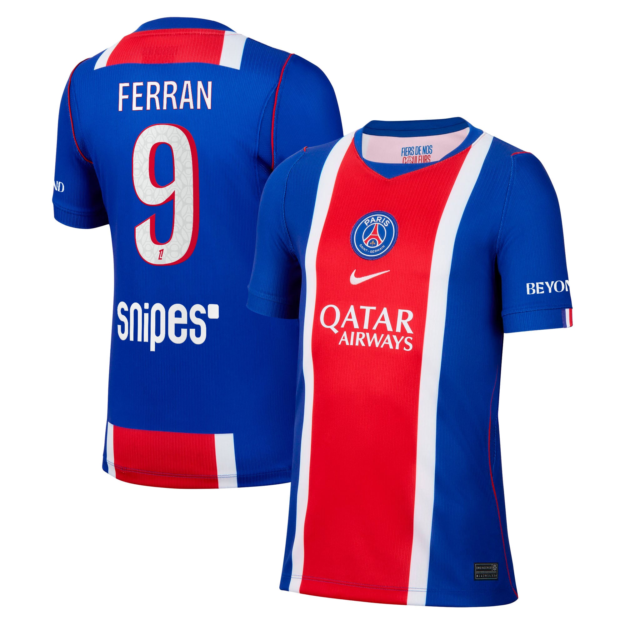 PSG Nike Home Stadium Shirt 2026-27 - Kids with Ferran 9 printing
