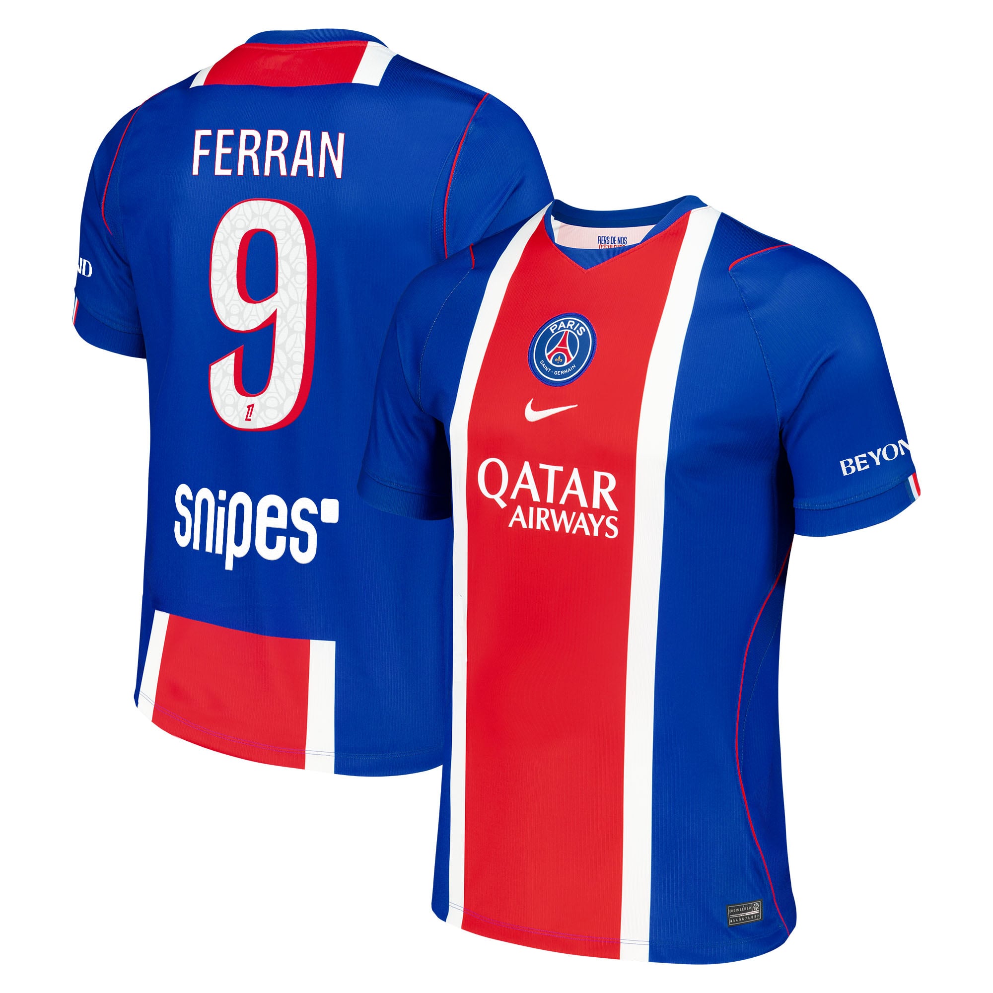 PSG Nike Home Stadium Shirt 2026-27 with Ferran 9 printing